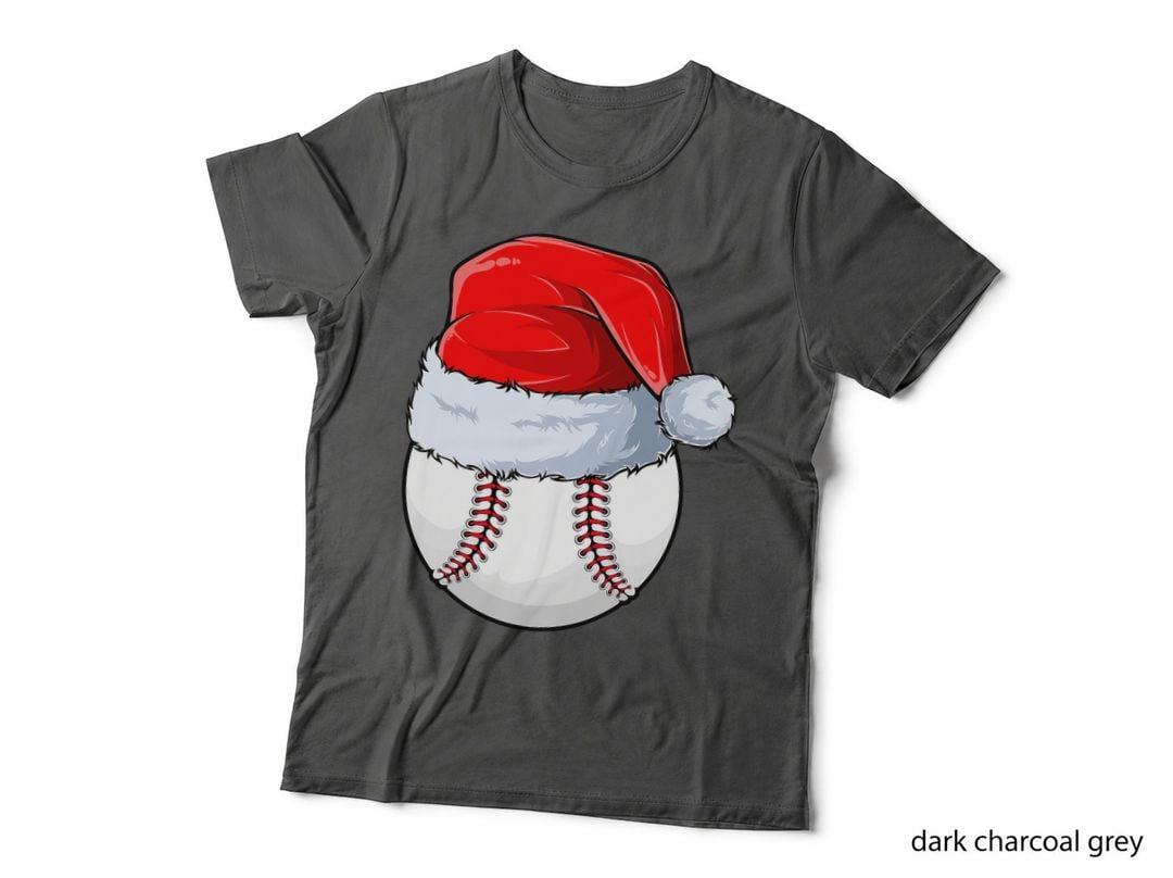 Baseball Ball Christmas Santa Claus Hat Sport Xmas Boysn T-Shirt