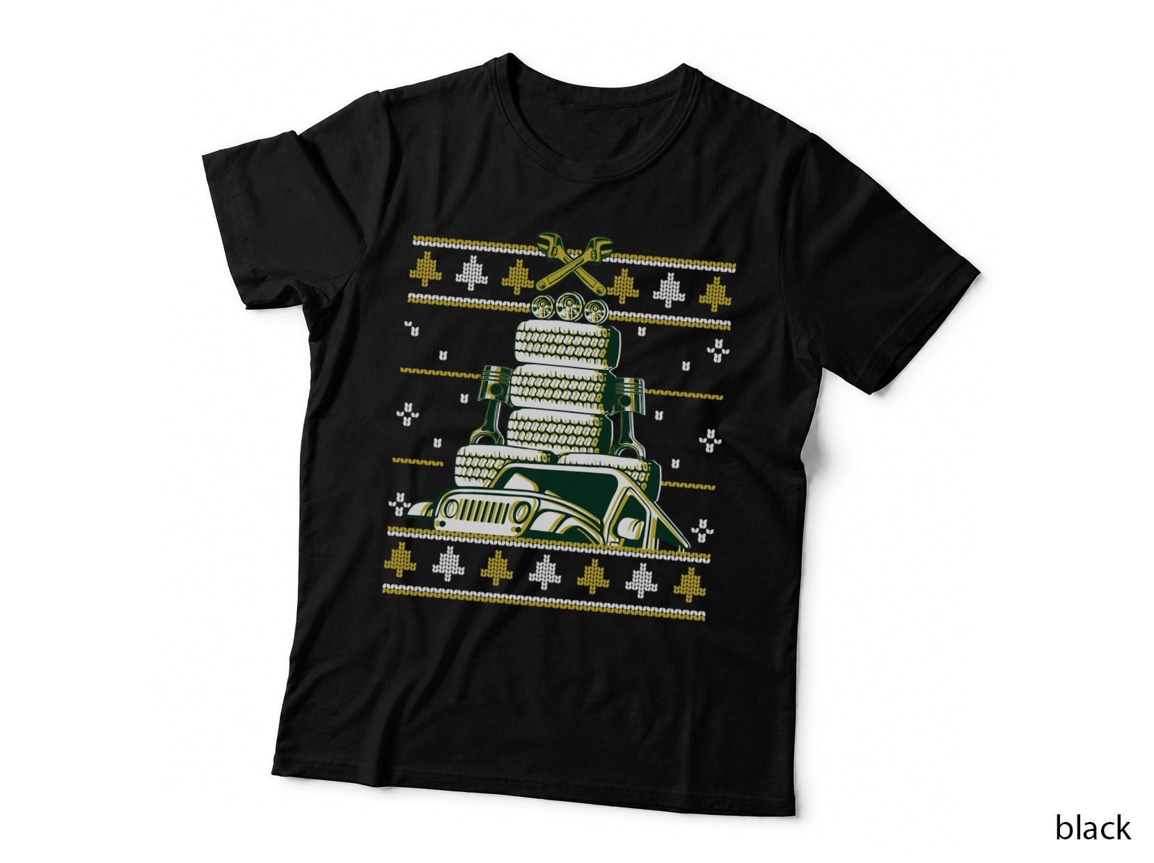 Car Parts Tree Ugly Christmas Sweaters Family Match T-Shirt