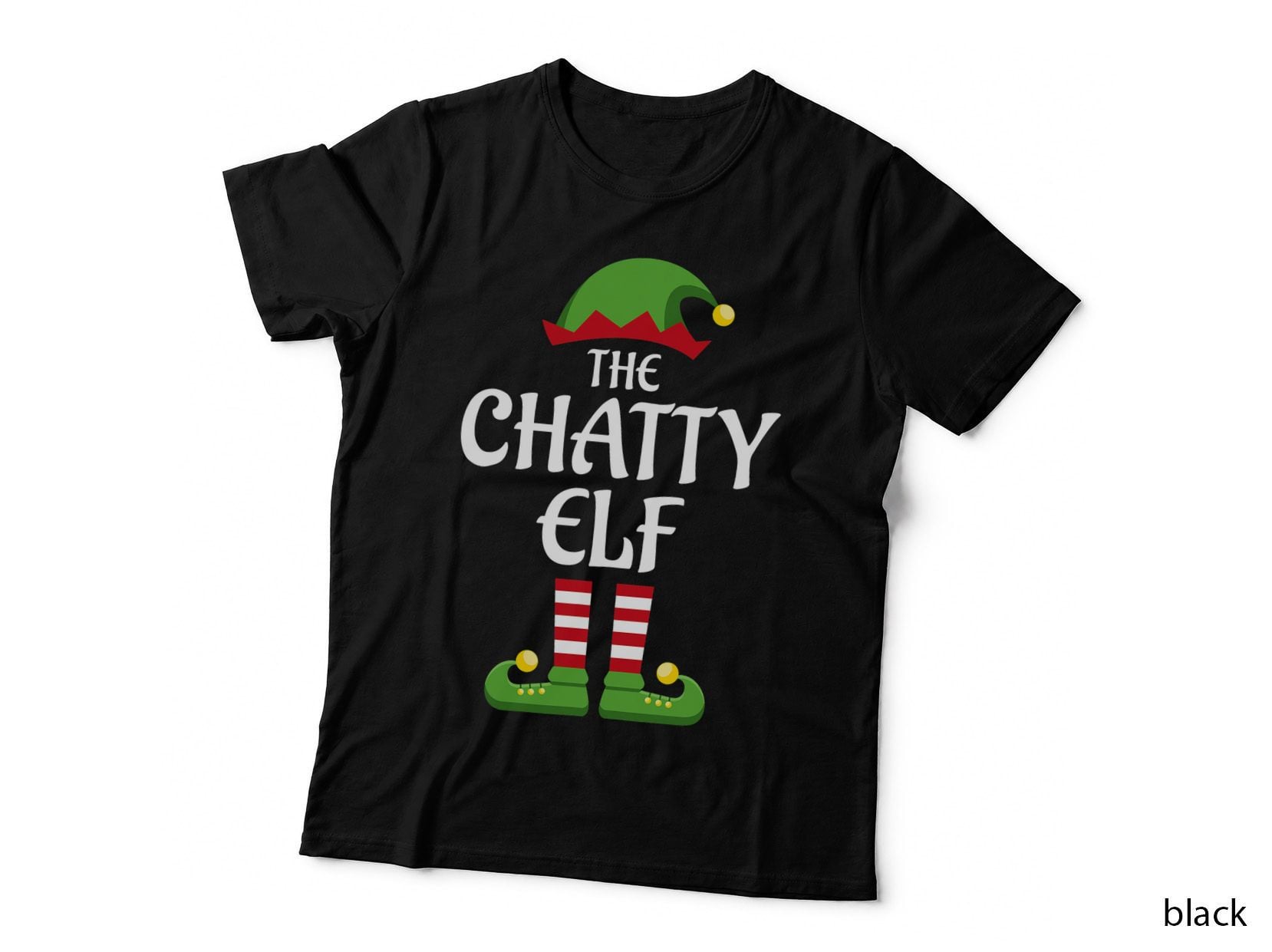 Chatty Elf Christmas T-Shirt, Family Matching Group Xmas, Funny Elf Squad