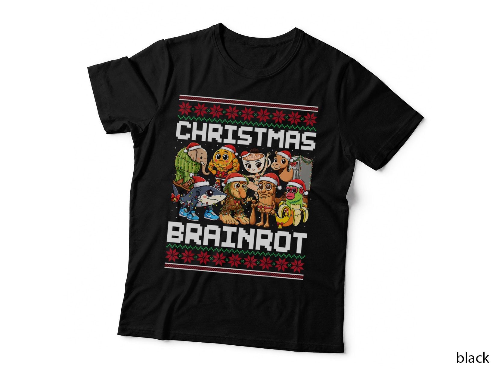 Christmas Brainrot Ugly Sweater, Kids Gamer Funny Meme T-Shirt