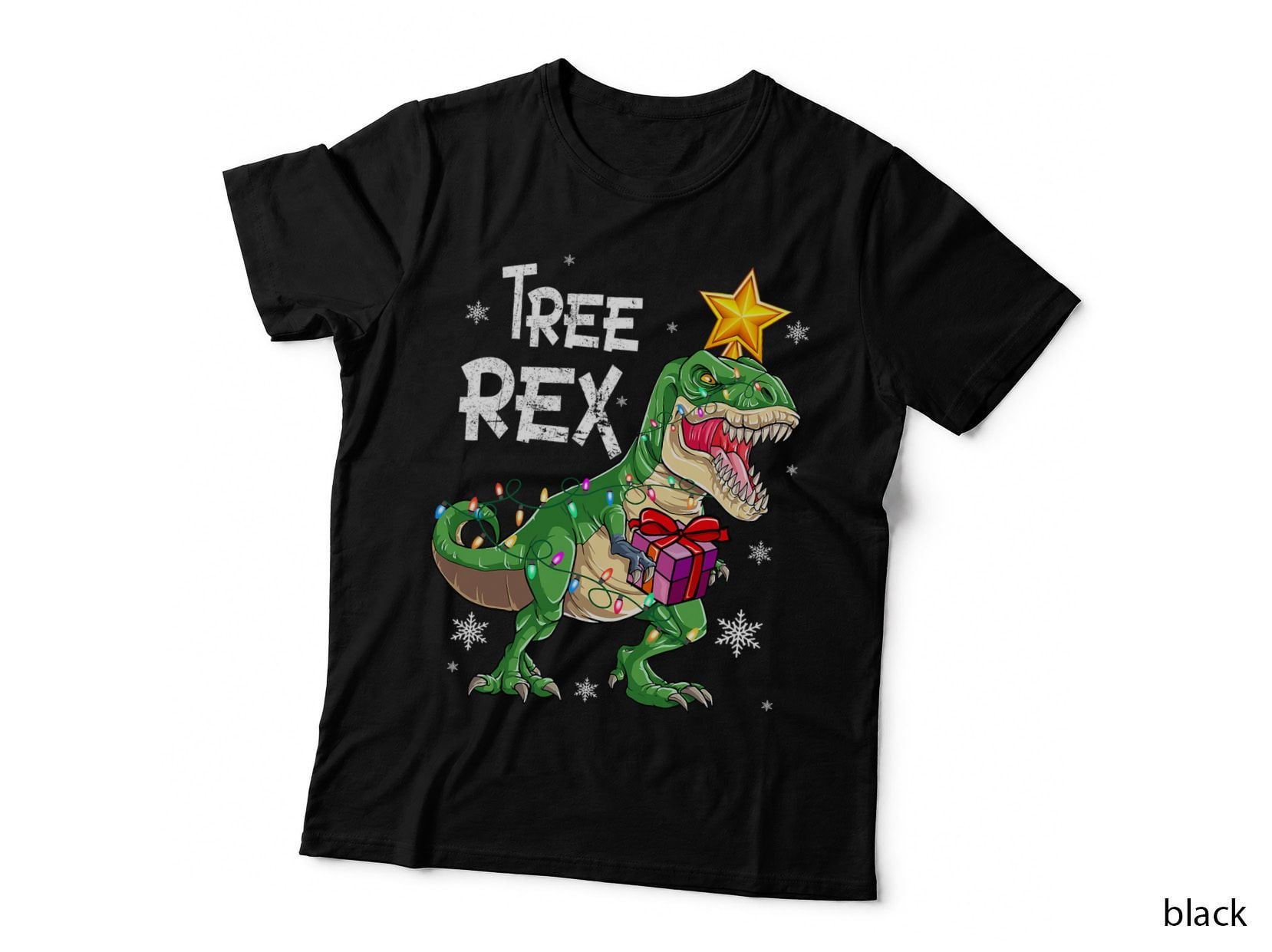 Christmas Dinosaur Tree Rex Pajamas Men Boys Kids Xmas Gifts T-Shirt