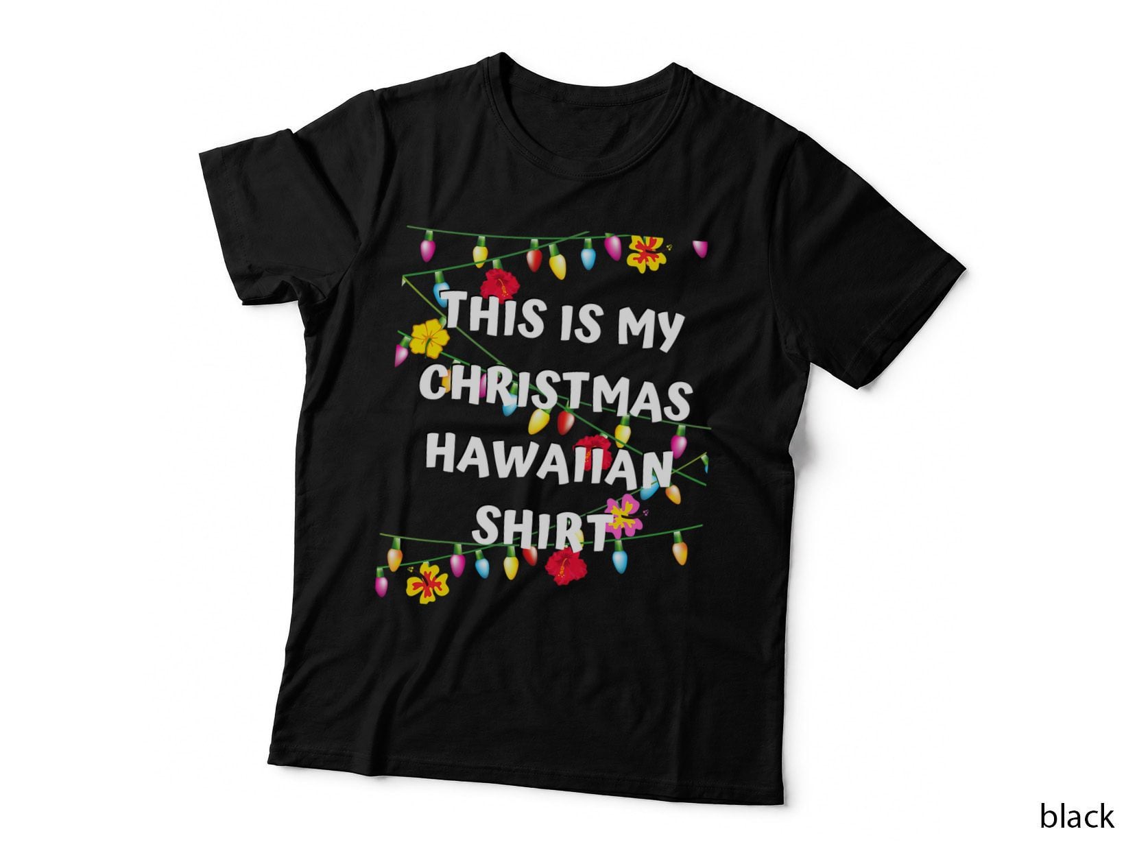 Christmas Hawaiian T-Shirt, Festive Holiday Print, Christmas Vibes