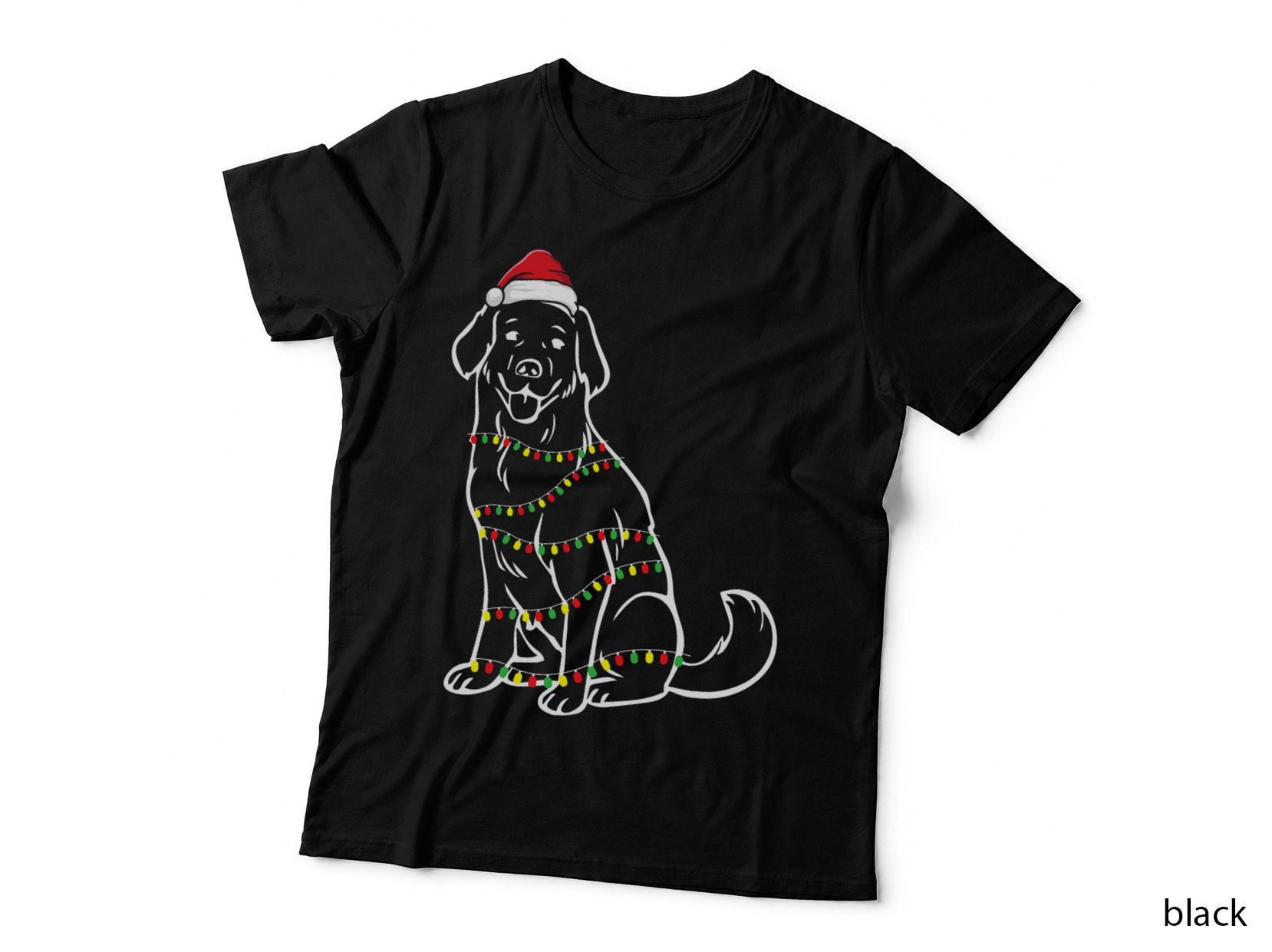 Christmas Holiday Lights T-Shirt, Festive Holiday Design, Pet Lover Apparel