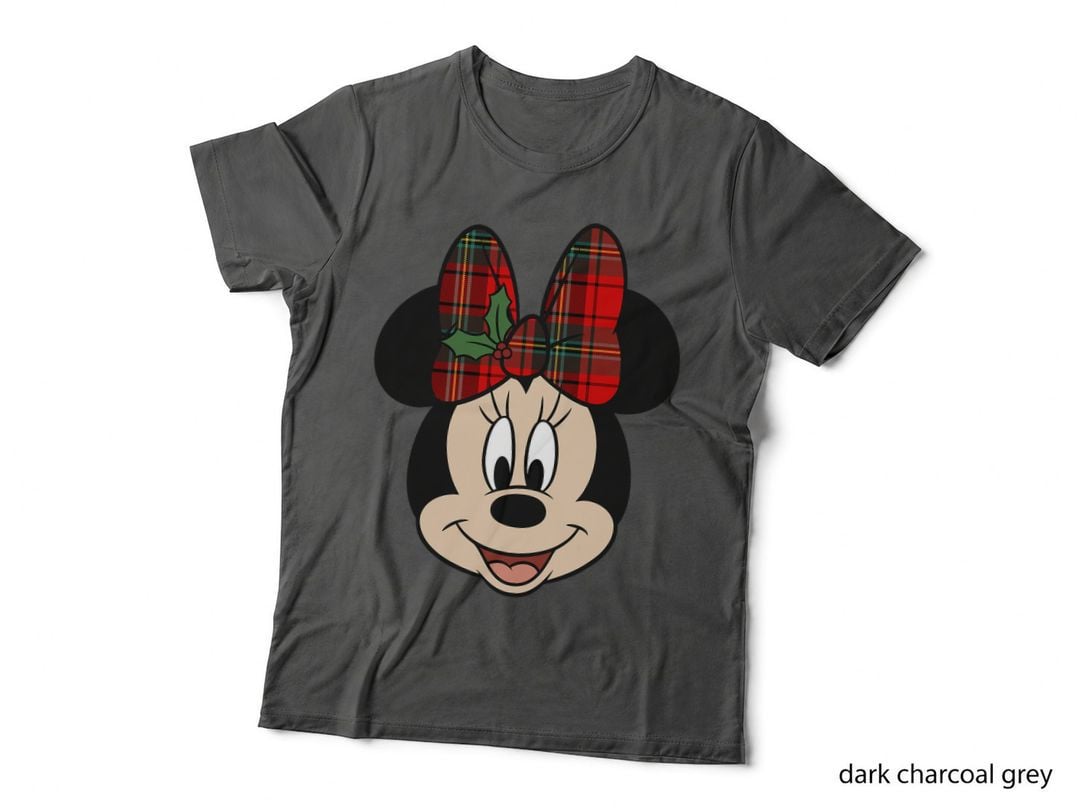 Christmas Plaid Bow T-Shirt, Festive Holiday Print, Pet Lover Apparel