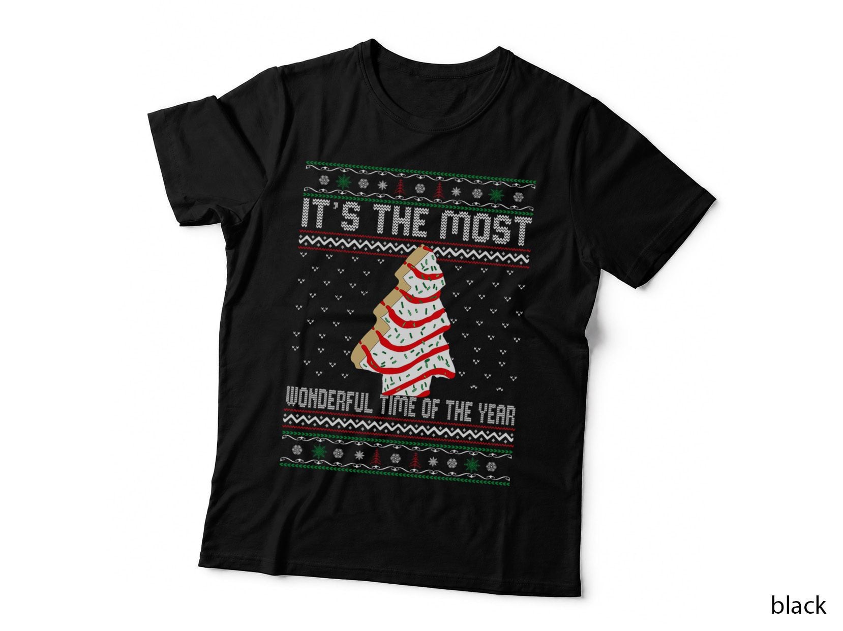 Christmas Tree Cake T-Shirt, Festive Holiday Design, Christmas Tree Print