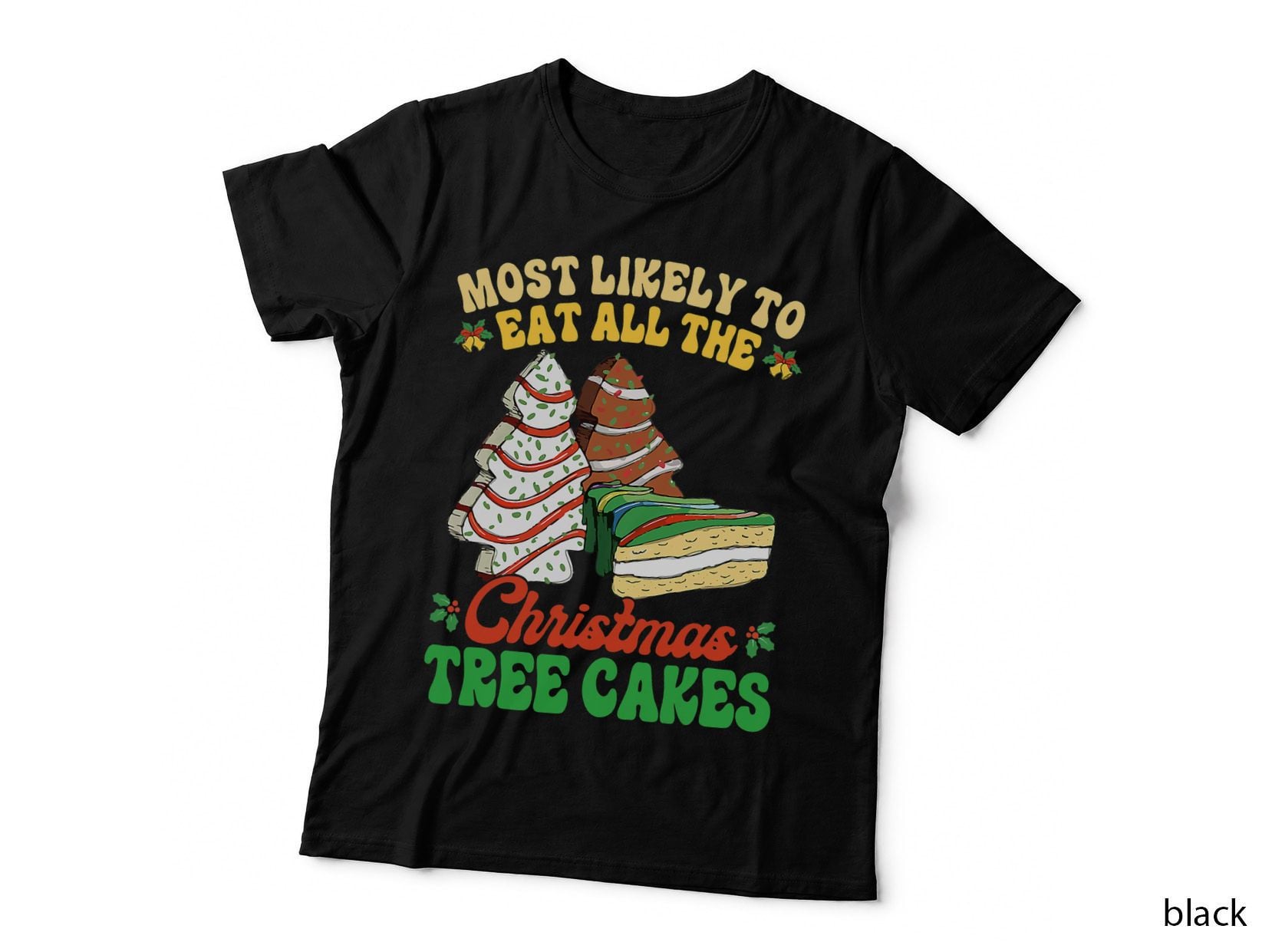 Christmas Tree Cake T-Shirt, Festive Holiday Print, Pet Lover Apparel