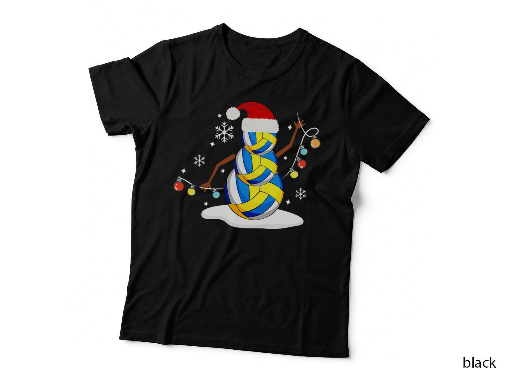 Cute Christmas Volleyball Snowman Sport Lover T-Shirt