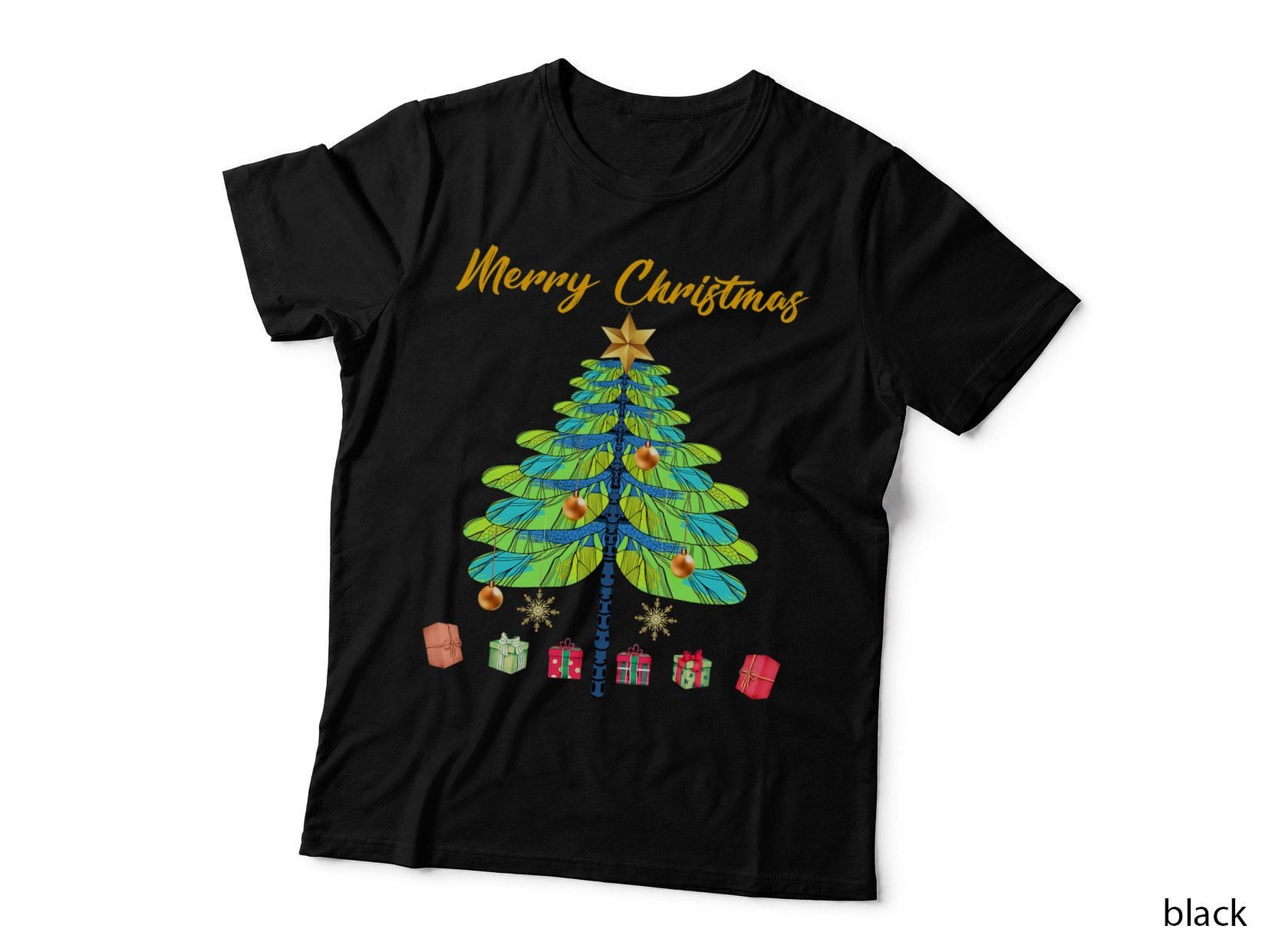 Dragonfly Christmas Tree Gift T-Shirt