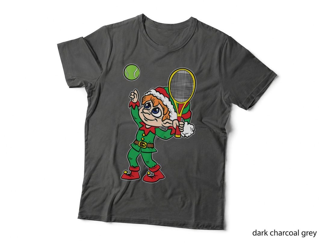 Elf Tennis Player Christmas Pajama Cool Sport X-Mas Holiday T-Shirt