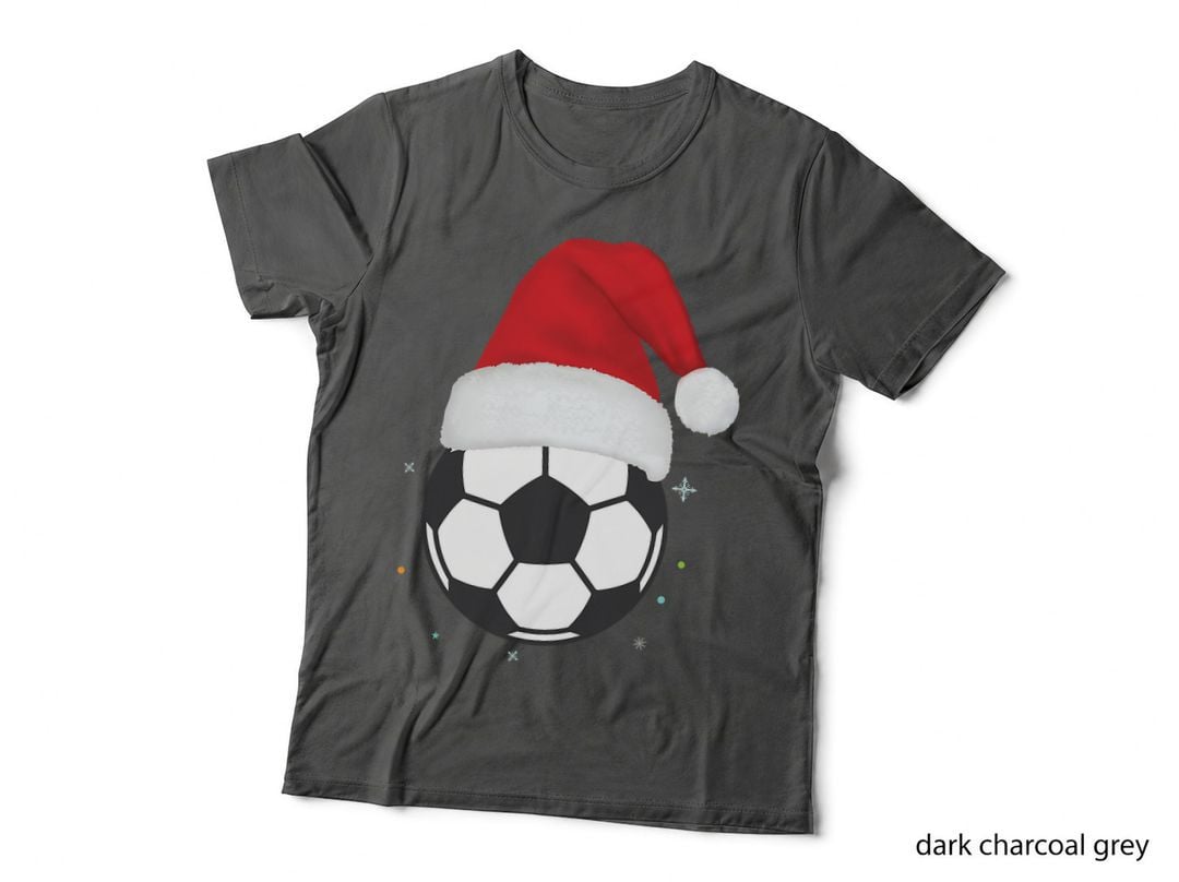 Football Soccer Ball Santa Hat Christmas Pajama Sport X-Mas T-Shirt