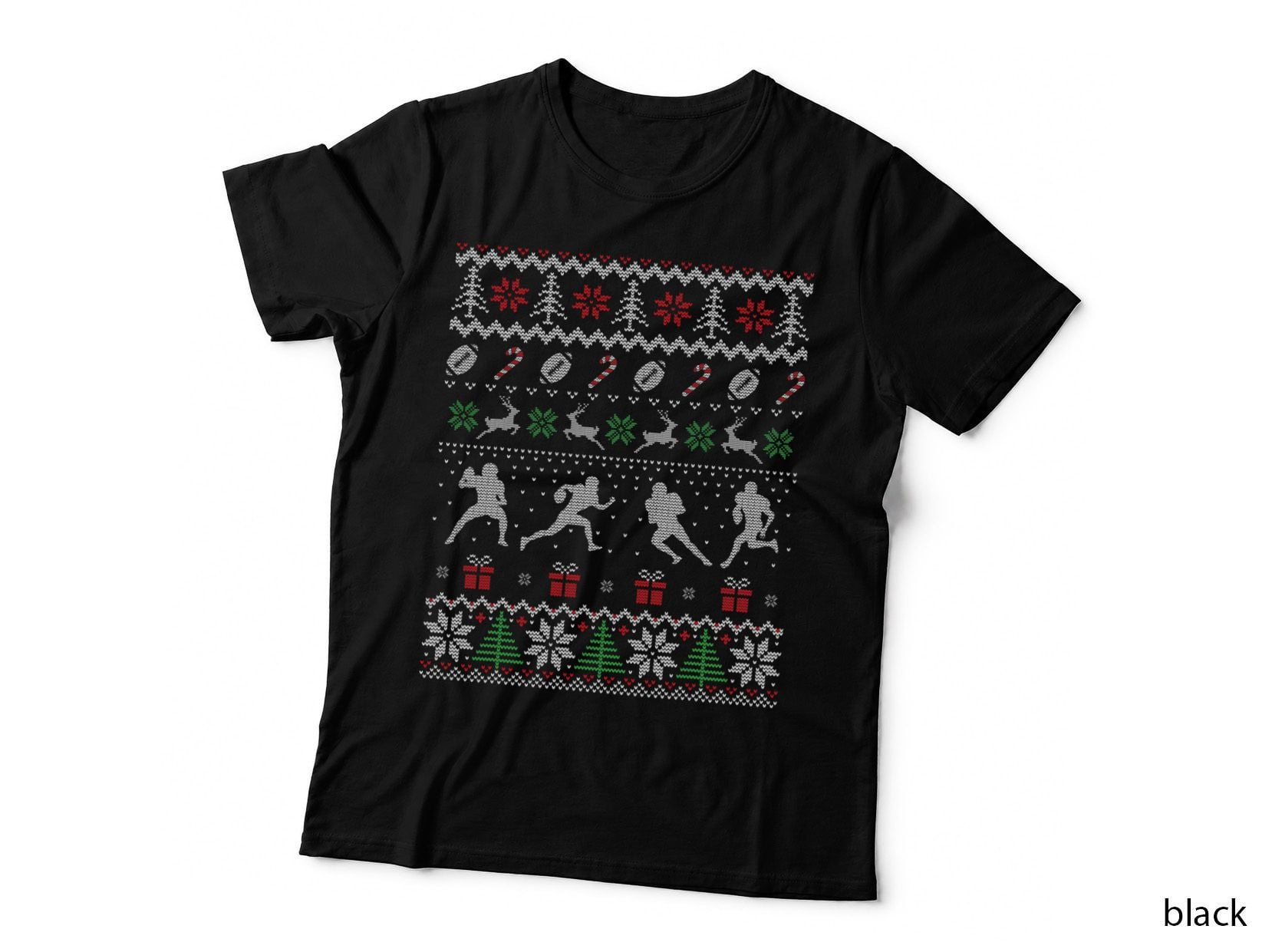 Funny This Is My Ugly Christmas Pajama Football Sport T-Shirt