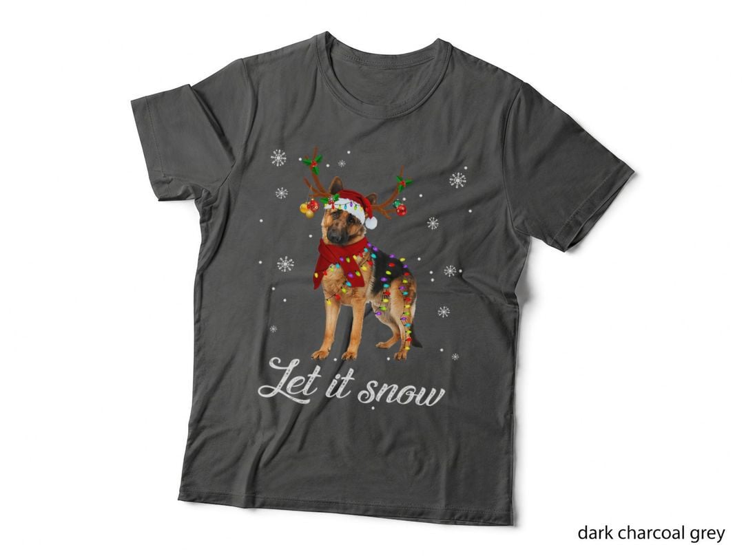 German Shepherd Christmas Let It Snow T-Shirt