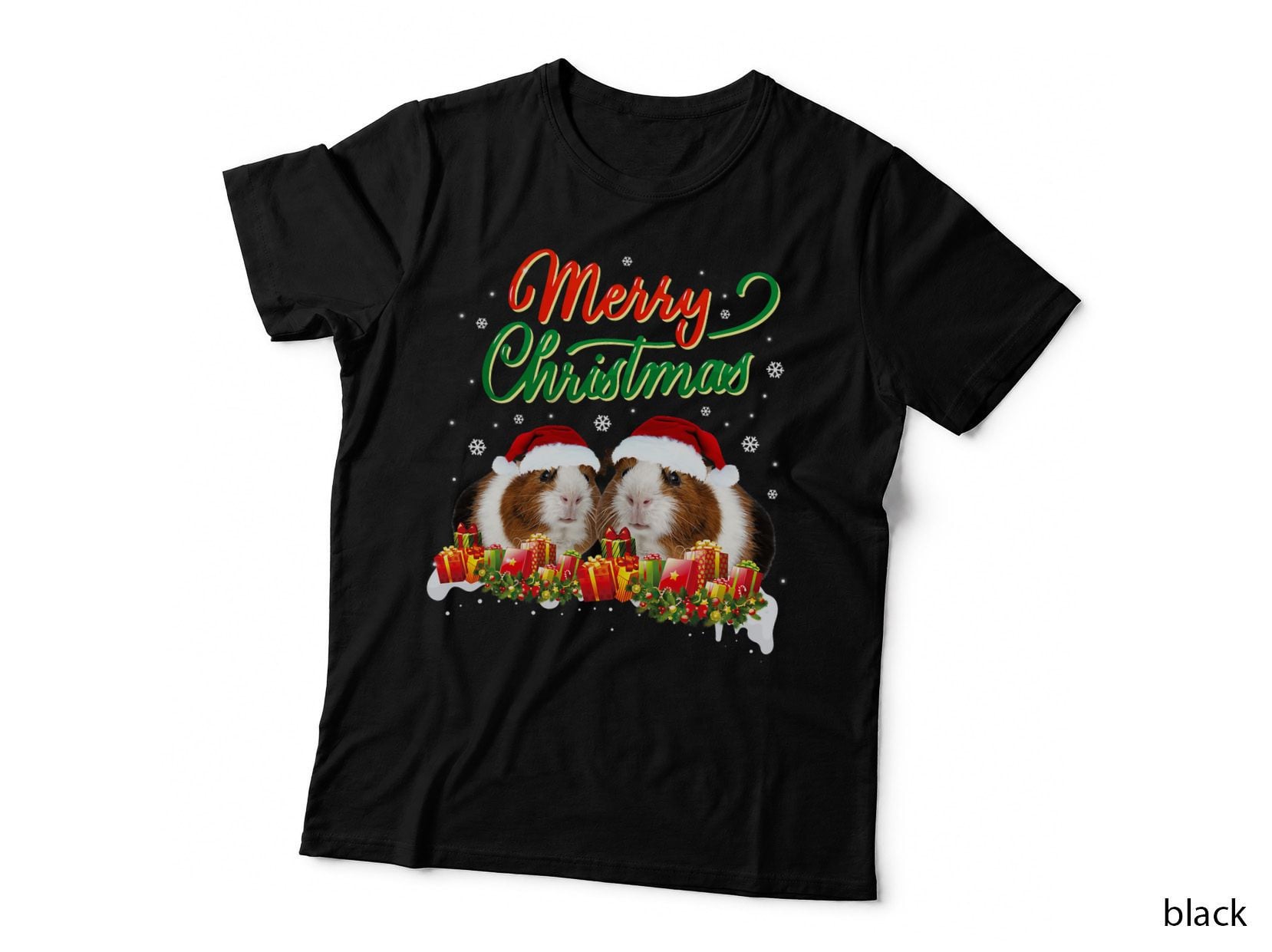 Guinea Pig Christmas T Light Matching Family Pajama T-Shirt