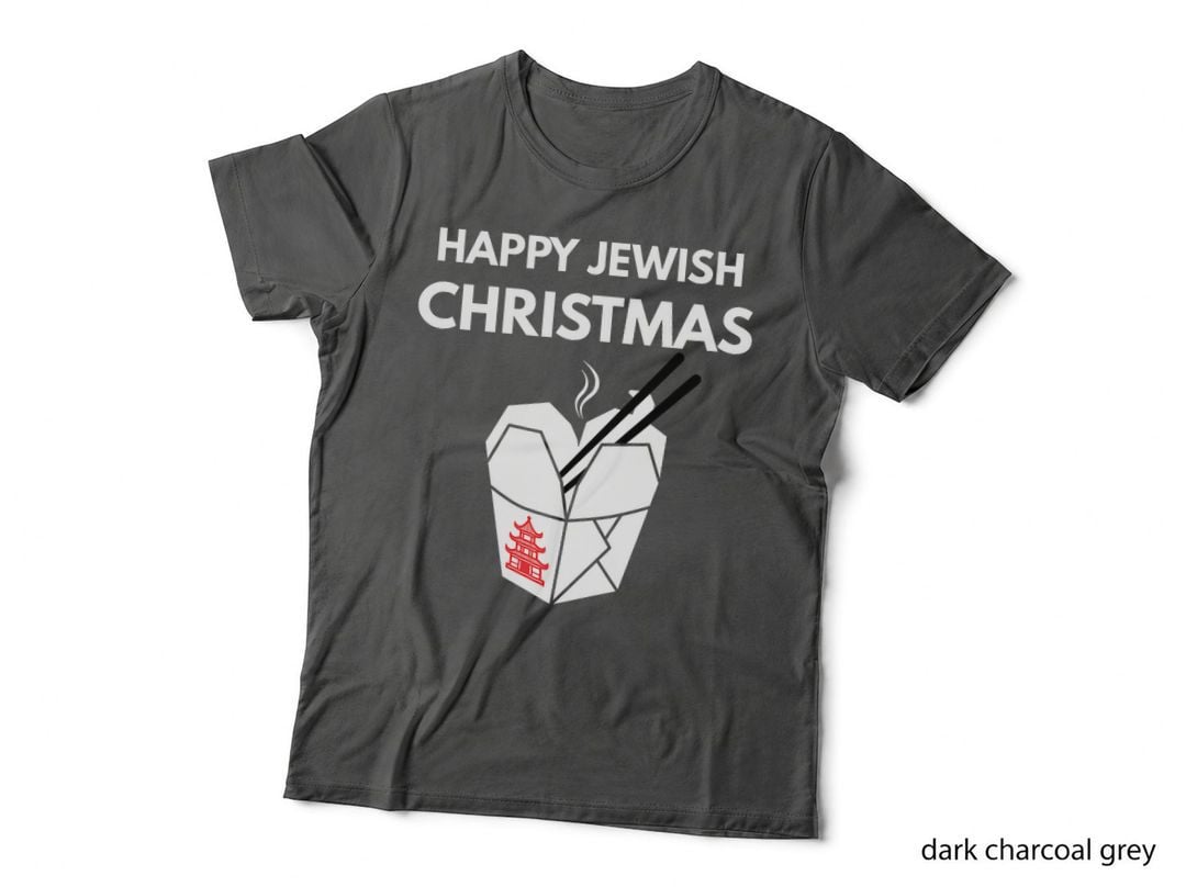 Happy Jewish Christmas T-Shirt, Chinese Takeout Box, Chopsticks Holiday