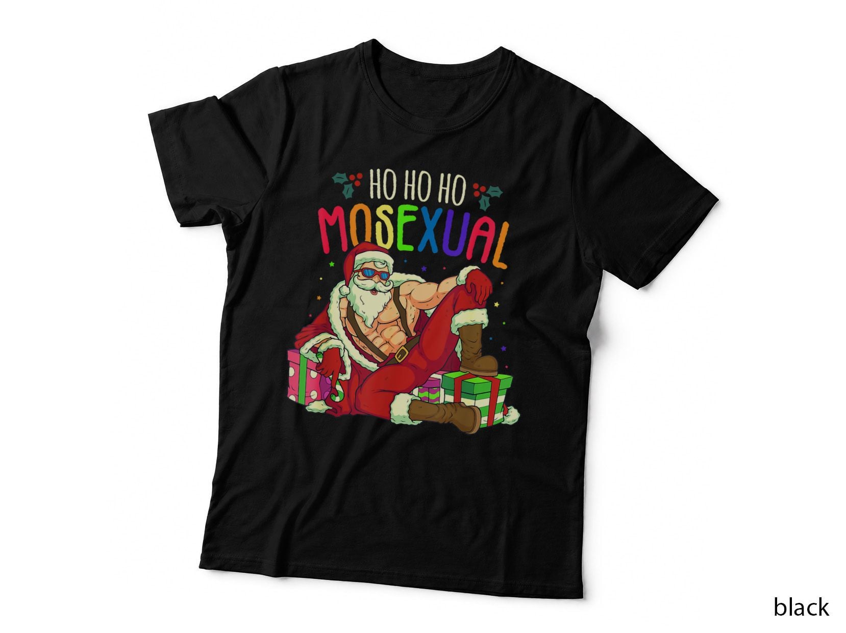 Ho Ho Homosexual T-Shirt, Gay Santa Lgbt Pun Christmas Pride, Holiday