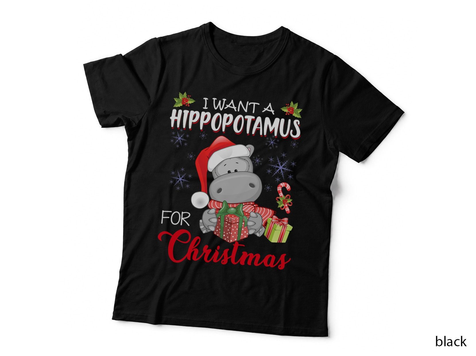I Want a Hippopotamus for Christmas Xmas Hippo for Kid Women T-Shirt