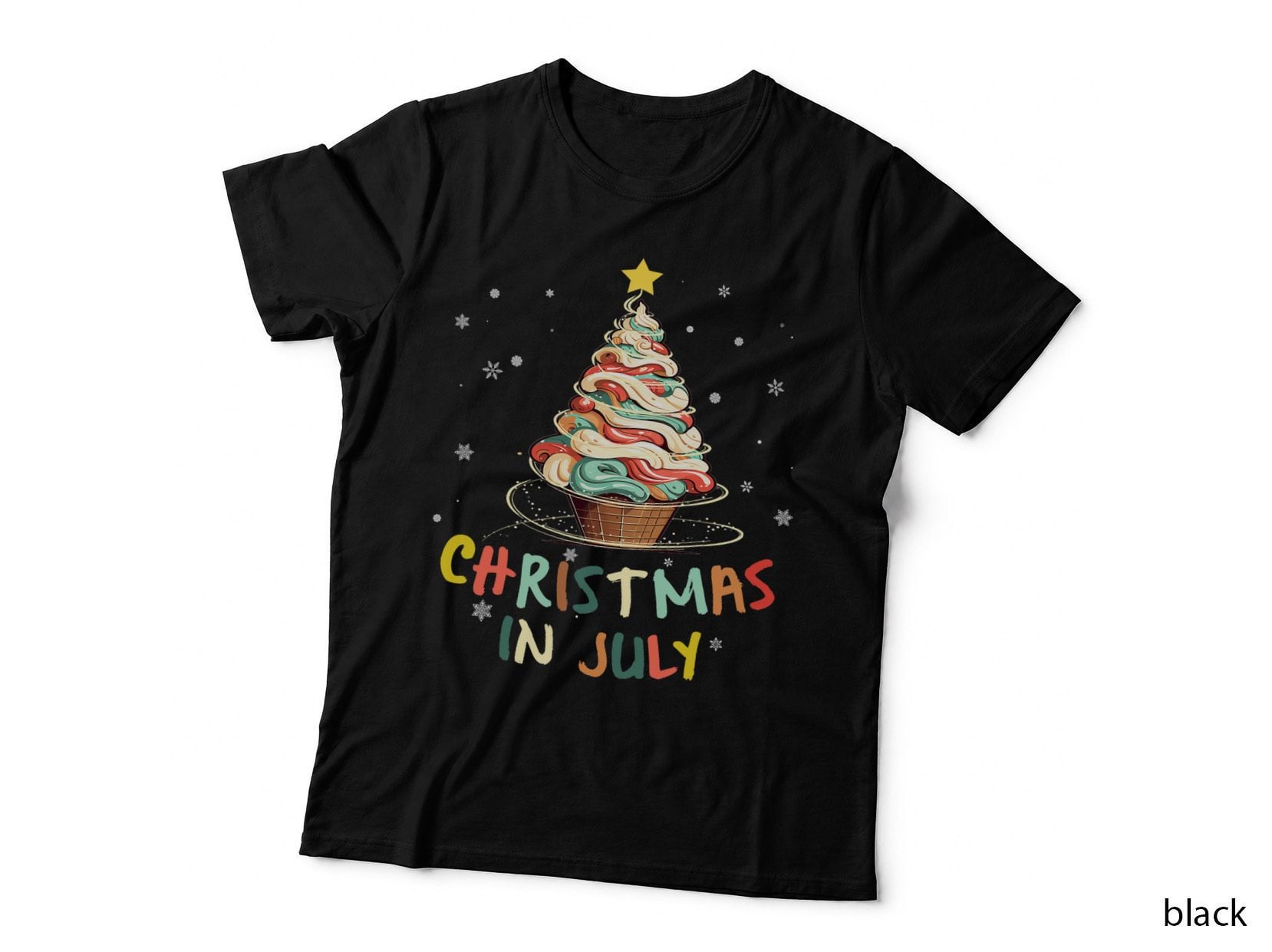 Ice Cream Christmas Tree or Christmas in July Ice Cream T-Shirt
