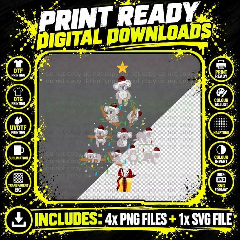 Koala-La-La Cute Koala Bear Australian Lover Christmas Png SVG Digital Bundle