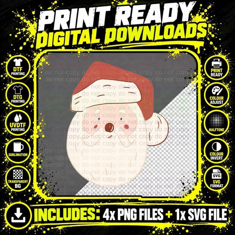 Little Saint Nick Santa Clause Father Christmas Png SVG Digital Bundle