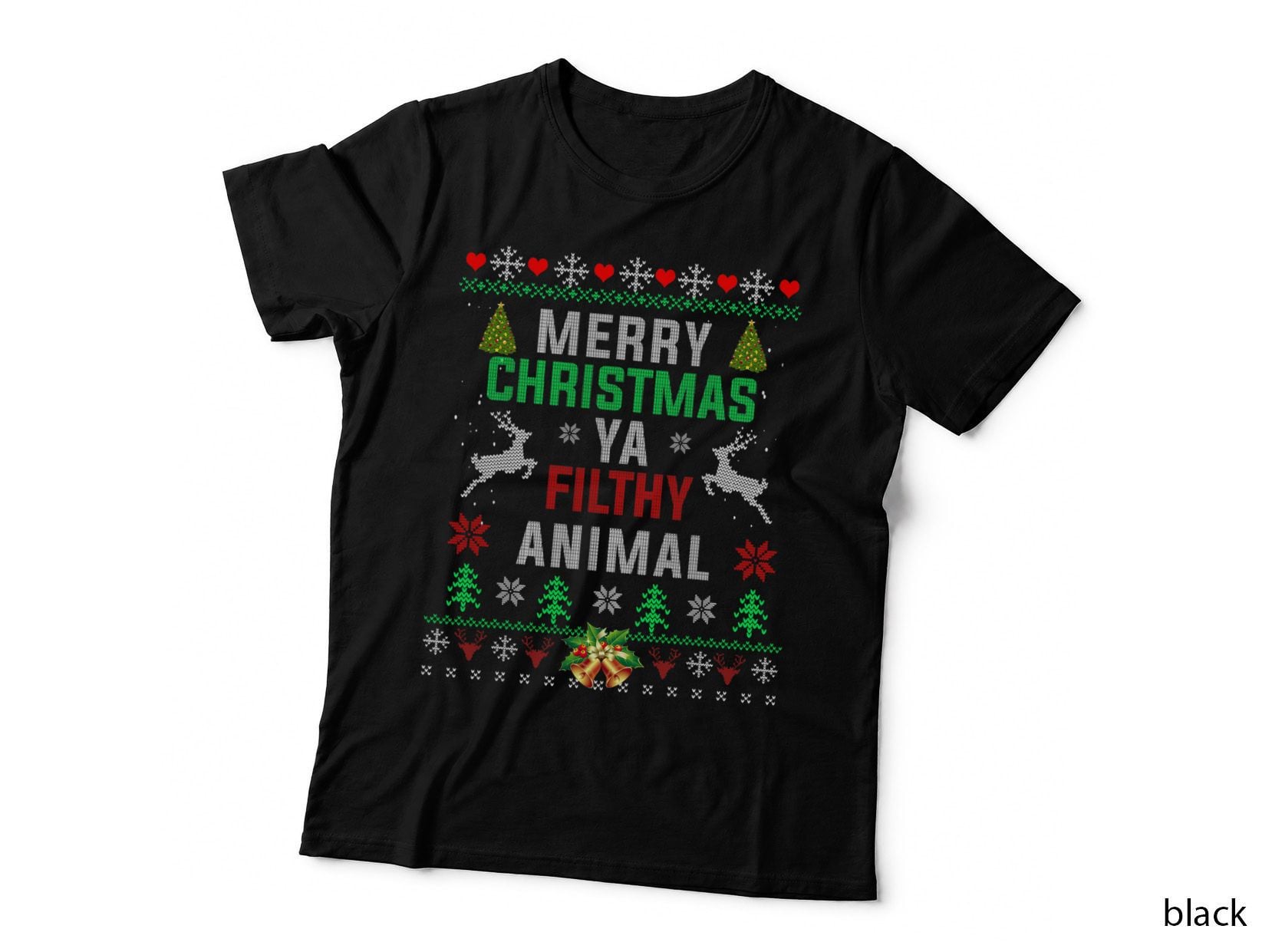 Merry Christmas Animal Filthy Ya T-Shirt, Funny Xmas Pajamas