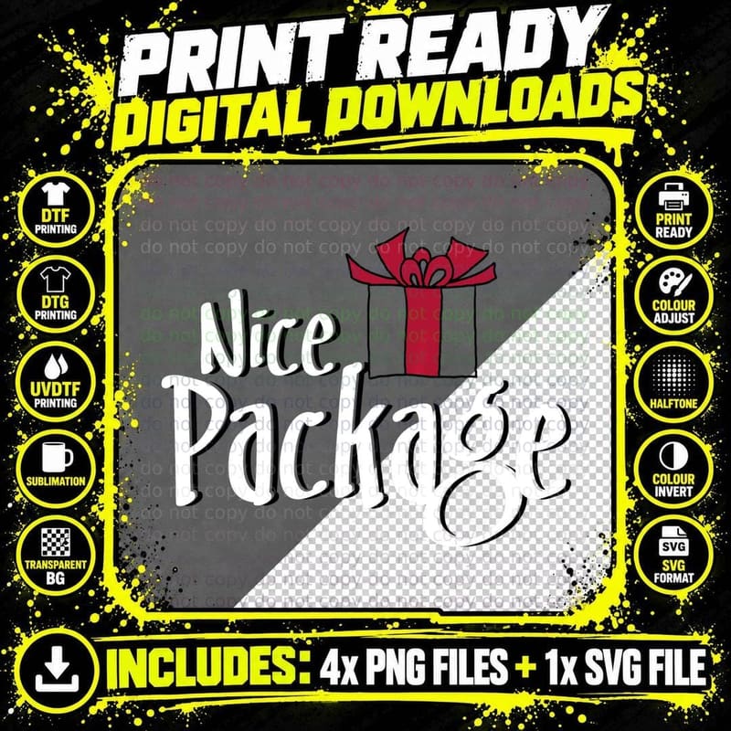 Nice Package Christmas Funny Santa Hoodie Png SVG Digital Bundle