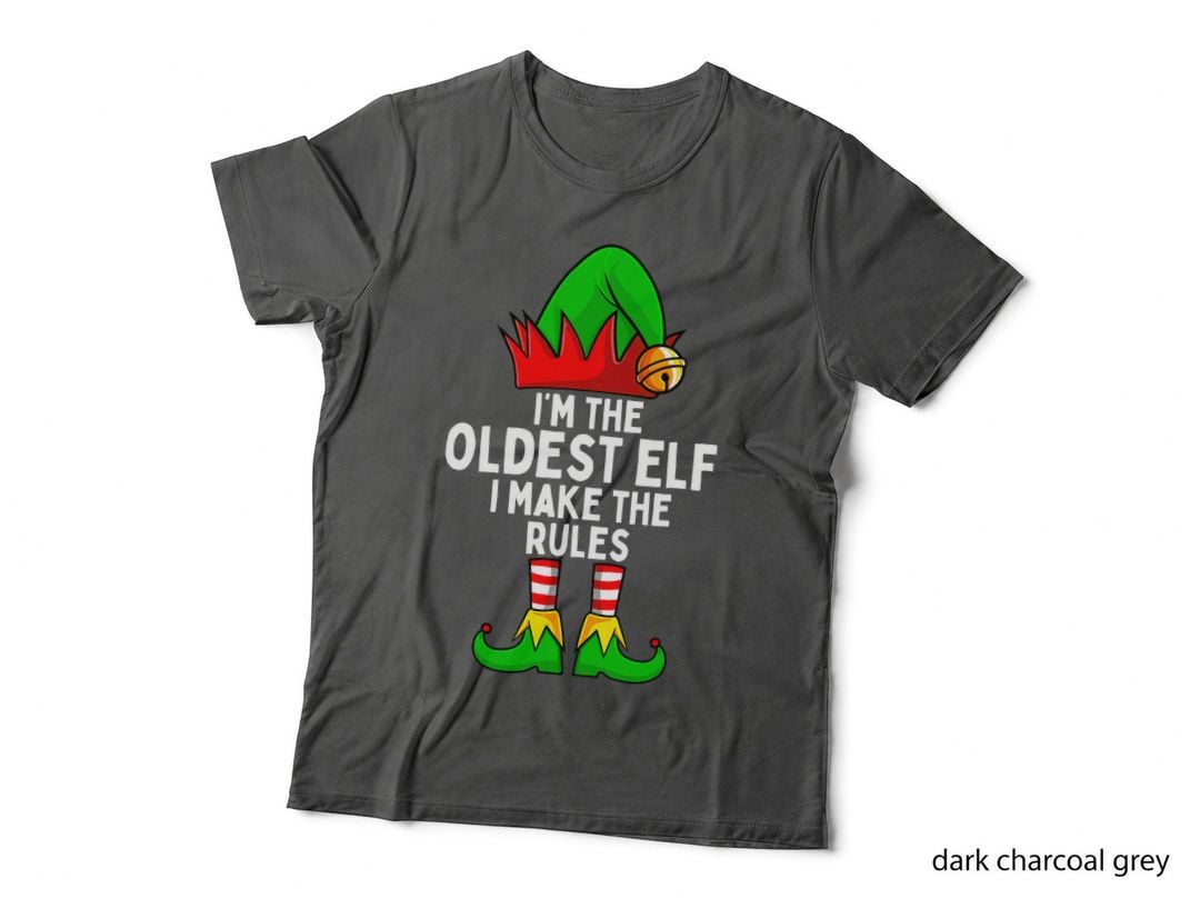 Oldest Elf Makes the Rules Tee, Family Matching Christmas, Funny Holiday