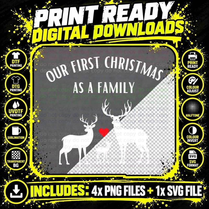 Our First Christmas as a Family T-Shirt Png SVG Digital Bundle