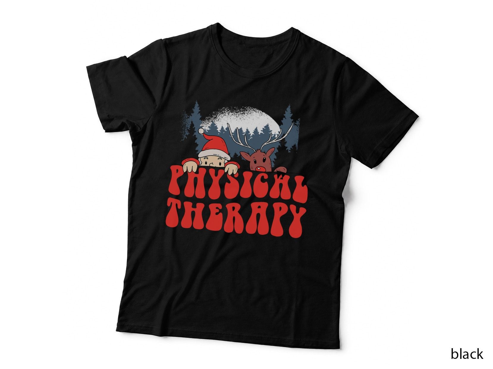 Physical Therapy Retro Christmas T-Shirt, Vintage Holiday Print