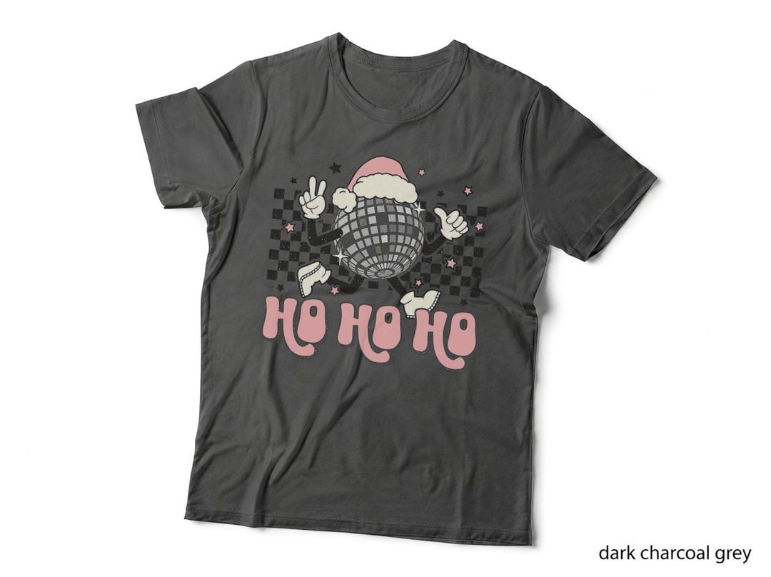 Retro Christmas Santa Disco Ball Ho Ho Ho Very Merry Mama T-Shirt