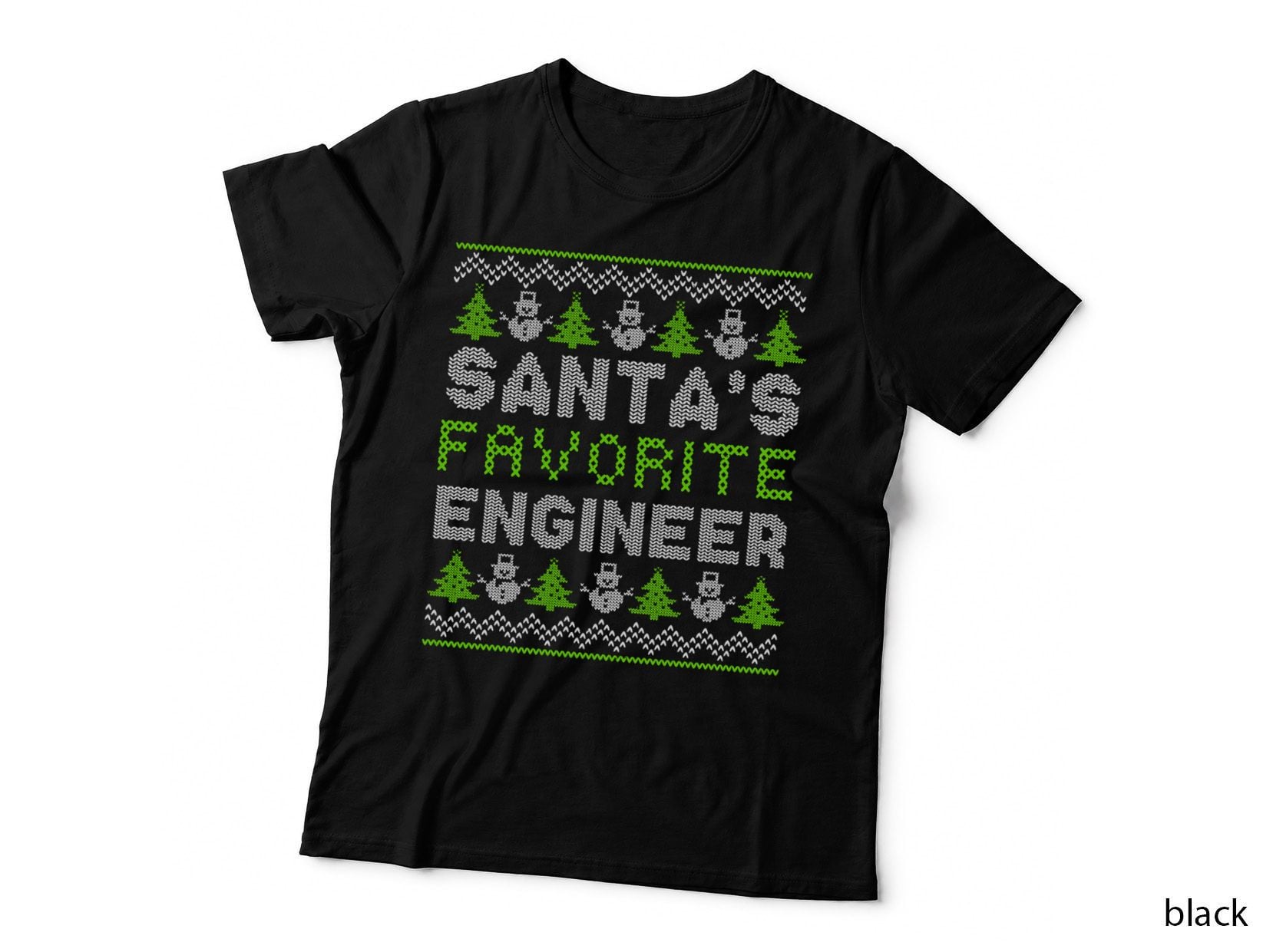 Santa Favorite Engineer X-Mas Holiday Ugly Christmas T-Shirt