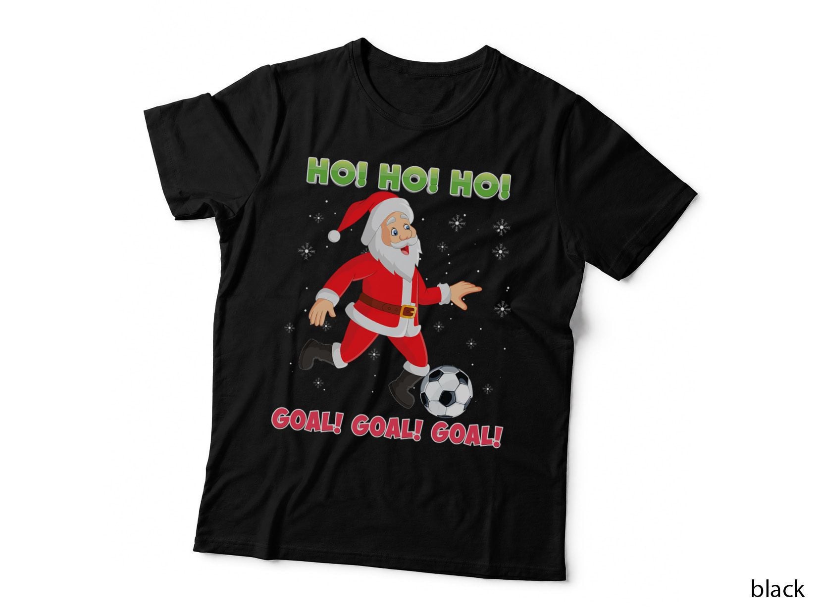 Santa Playing Soccer Ho Goal Christmas Boy Kid Goal Sport T-Shirt