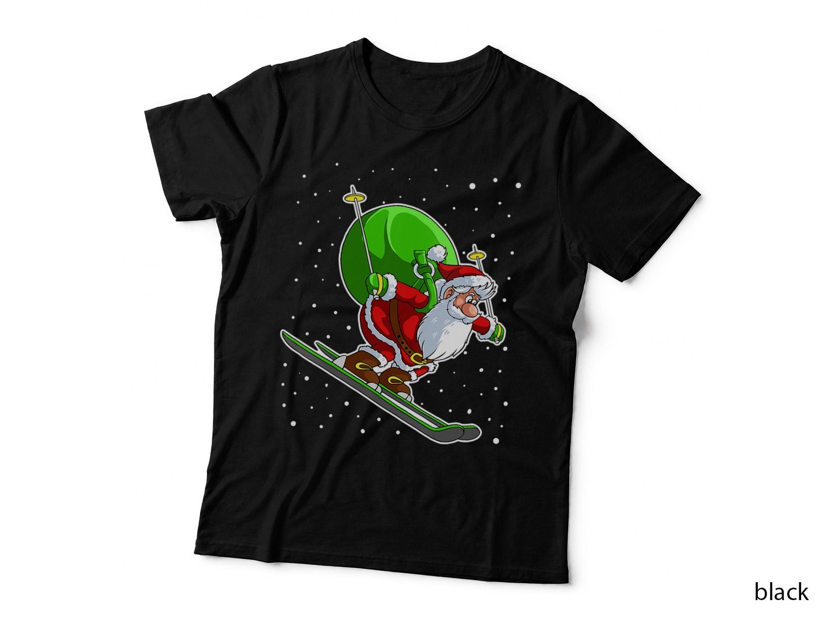 Santa Snowboarding Christmas Pajama Snowboard Sport X-Mas, Festive Wear T-Shirt