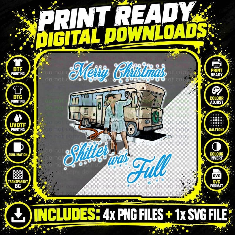 Shitter Was Full Christmas Vacation T-Shirt Png SVG Digital Bundle