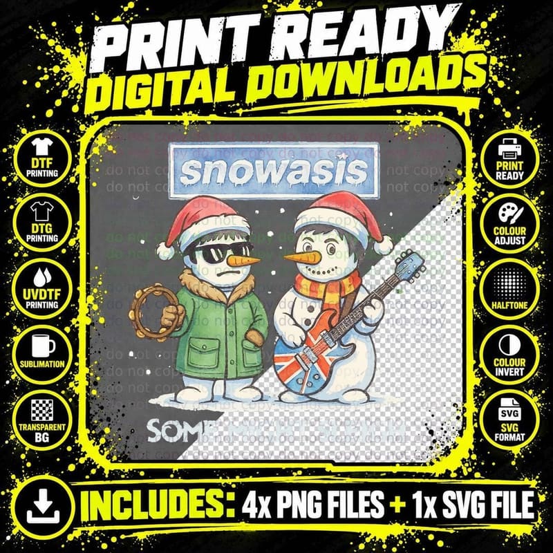 Snowasis, Rock Christmas Jumper, Some Might Sleigh Png SVG Digital Bundle