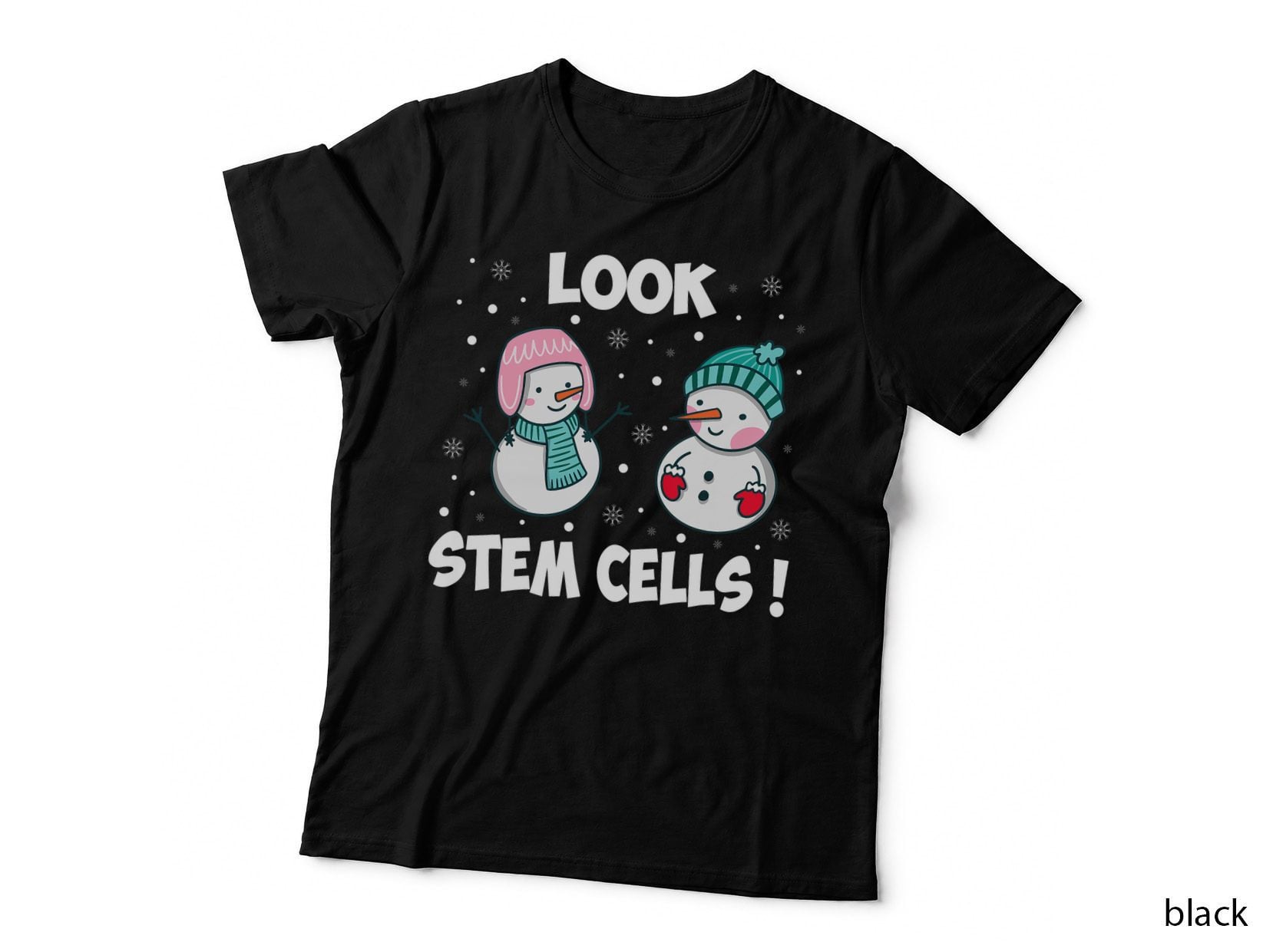 Snowman Christmas Science Biology T-Shirt, Funny Stem Cells Design