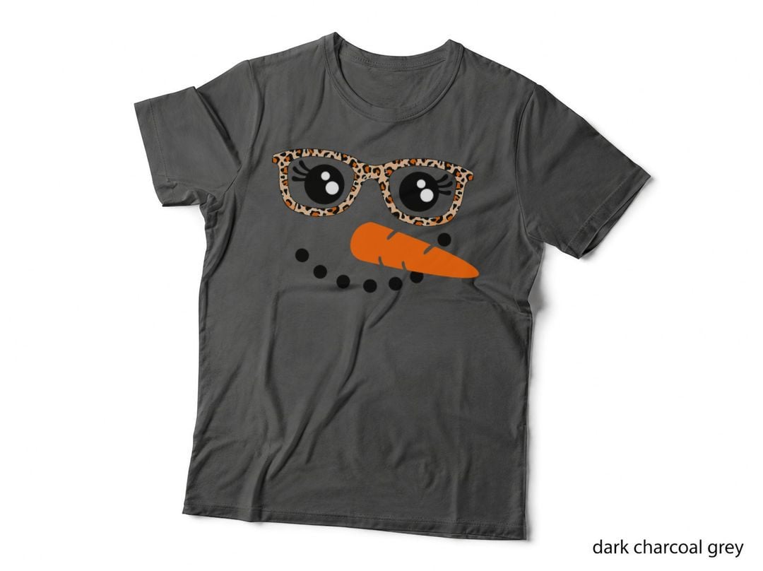 Snowman Face Carrot Nose Christmas T-Shirt, Festive Holiday Print