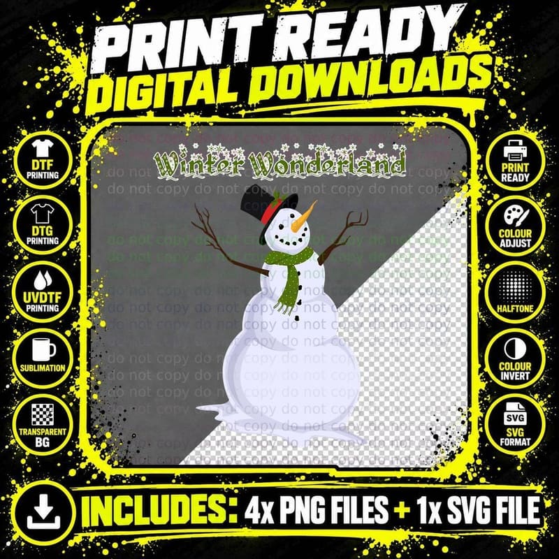 Snowman Winter Wonderland T-Shirt, Holiday Cheer Png SVG Digital Bundle