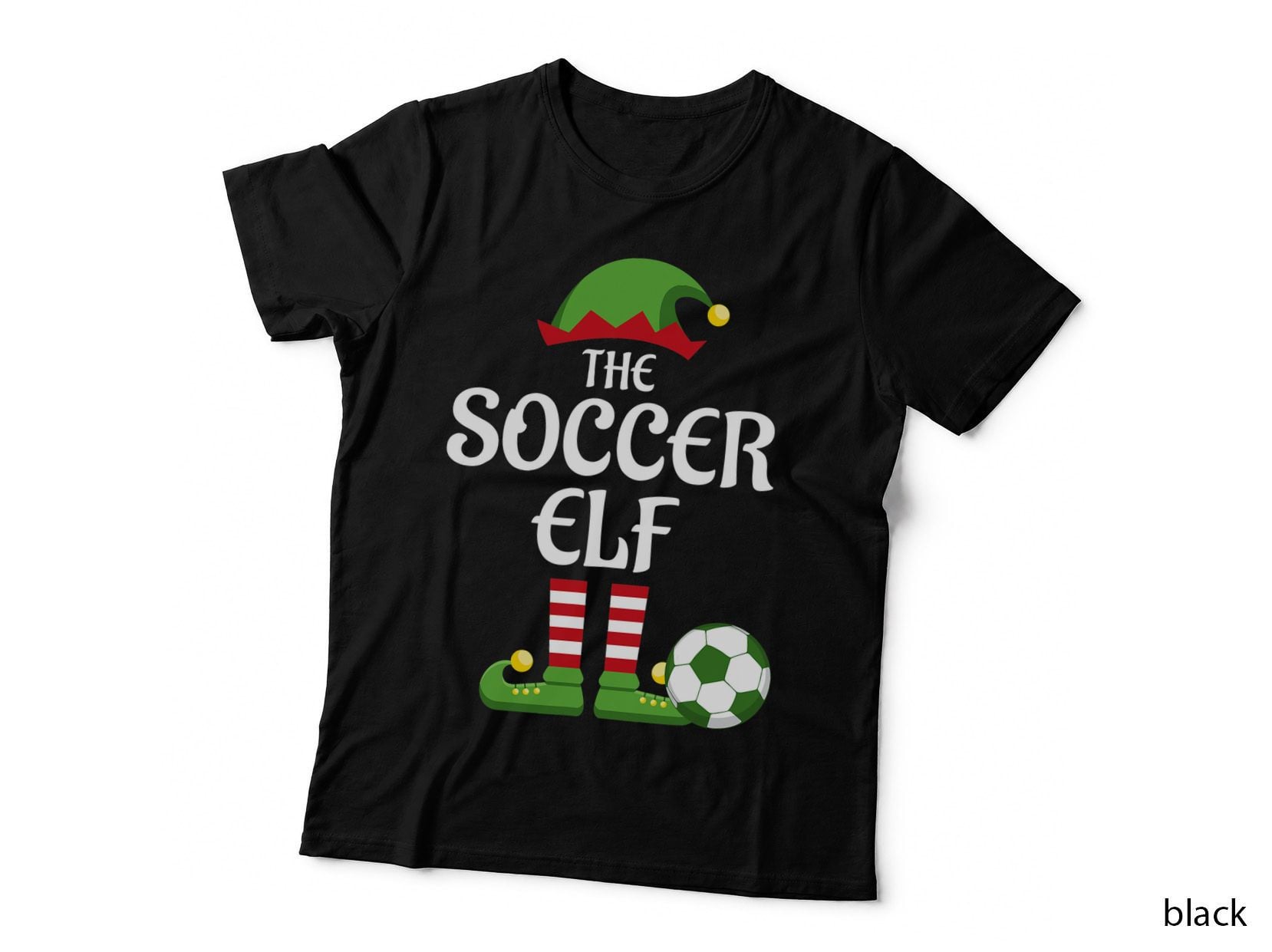 Soccer Elf Family Matching Christmas Tee, Football Group Design, Holiday Sport
