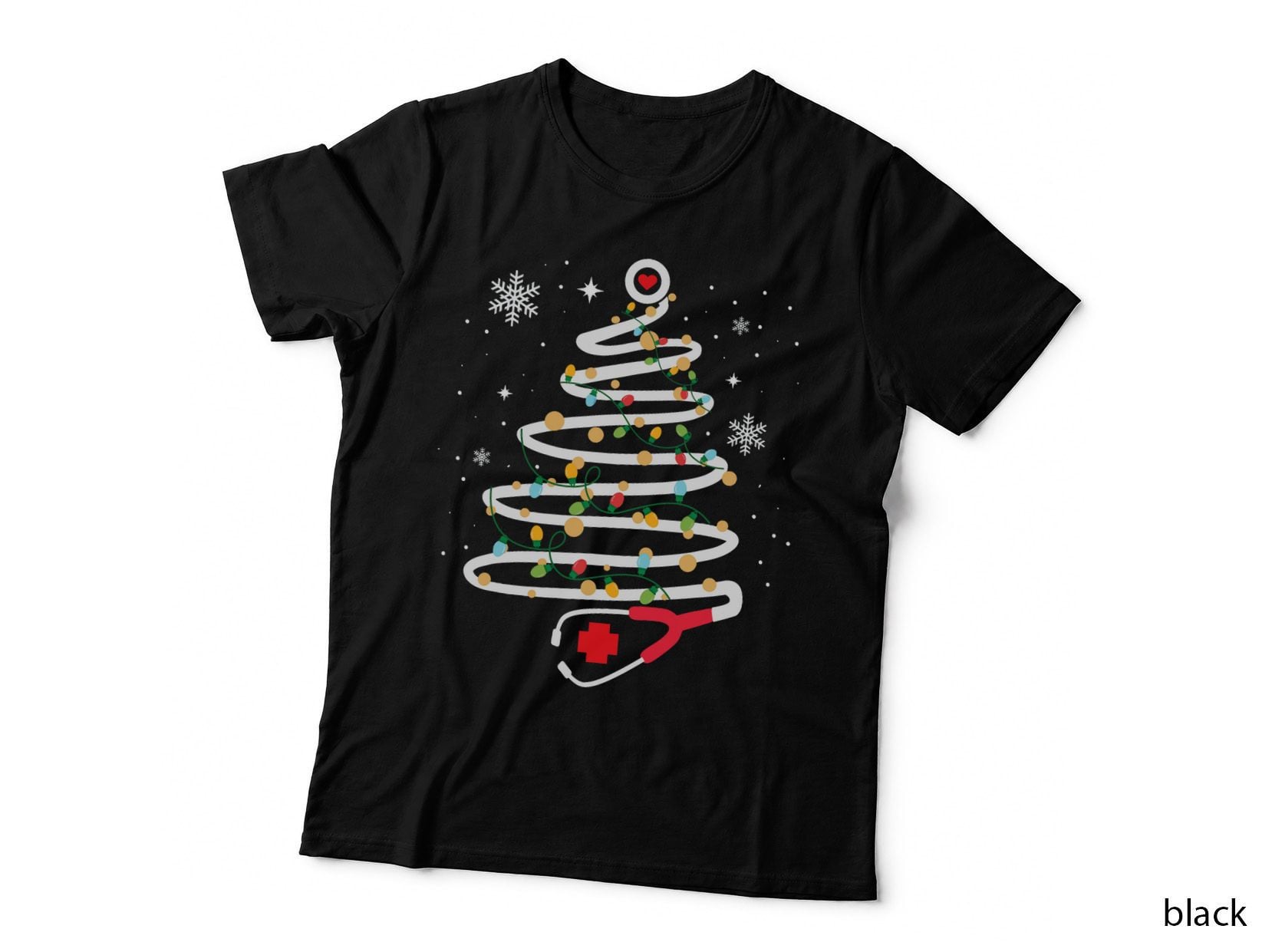 Stethoscope Christmas Tree Cute Healthcare Rn Holiday T-Shirt