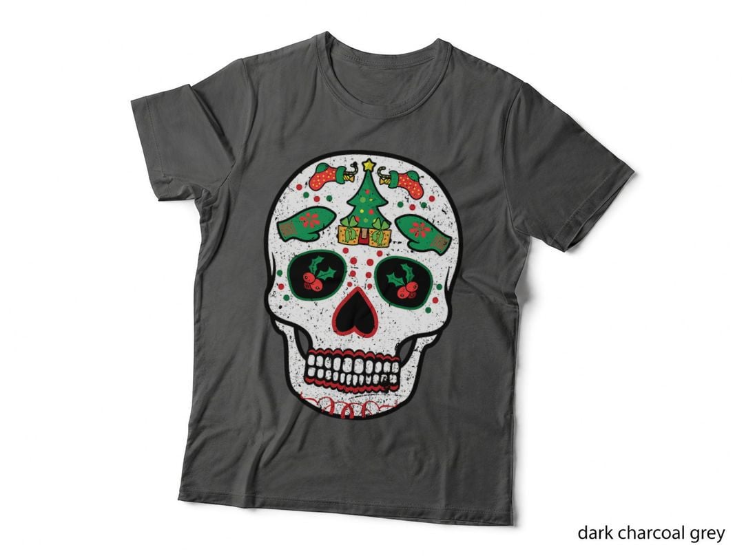 Sugar Skull Christmas Tree Decorations Cool X-Mas Gifts T-Shirt