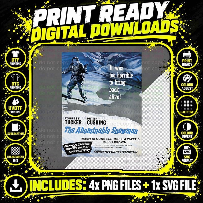The Abominable Snowman T-Shirt, Horror Movie Classic Png SVG Digital Bundle