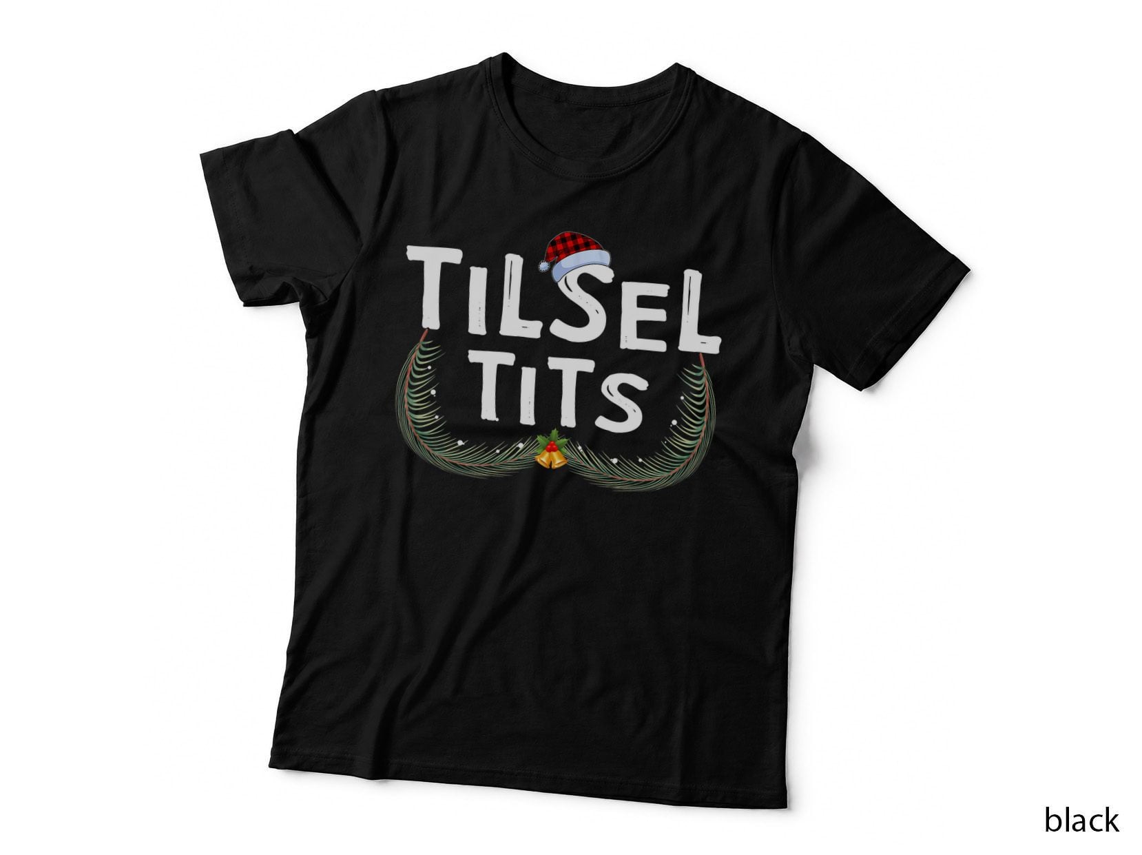 Tinsel Tits and Jingle Balls Funny Matching Christmas T-Shirt