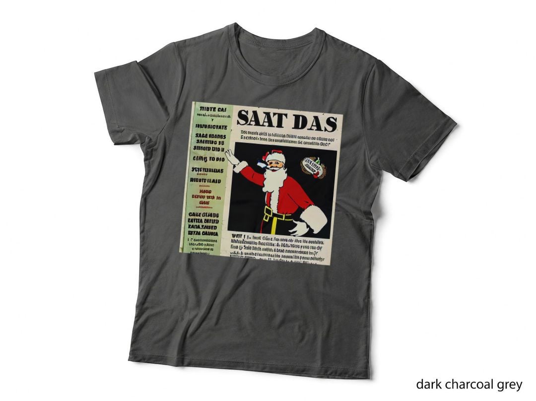 Vintage Retro Santa Claus Christmas T-Shirt, Festive Holiday Art