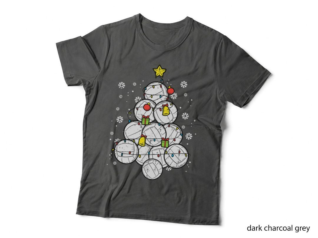 Volleyball Christmas Tree Xmas Sports Player Men Women Kids T-Shirt