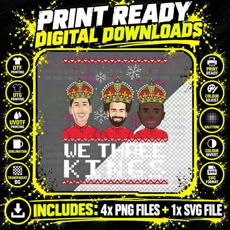 We Three Kings Liverpool T-Shirt, Ugly Christmas Png SVG Digital Bundle