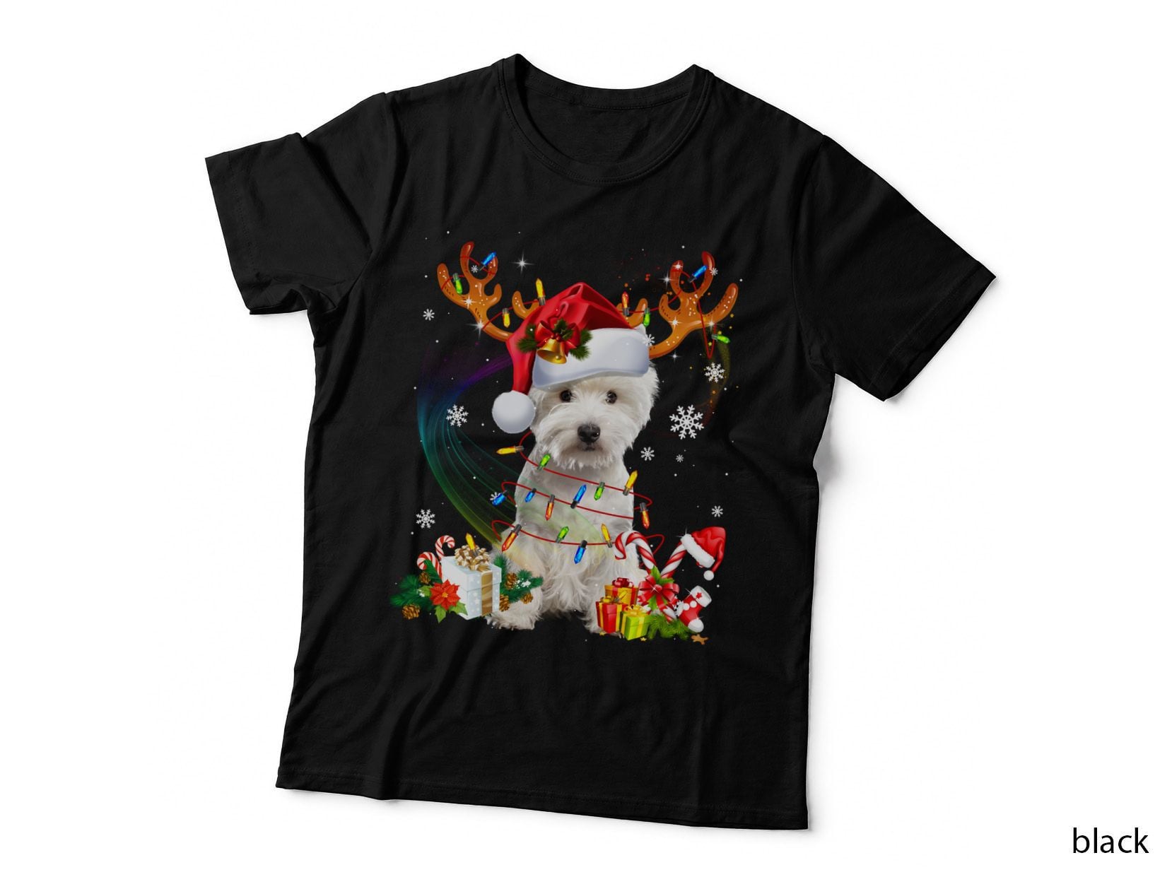Westie Reindeer Family Matching Christmas Pajamas Dog Xmas T-Shirt