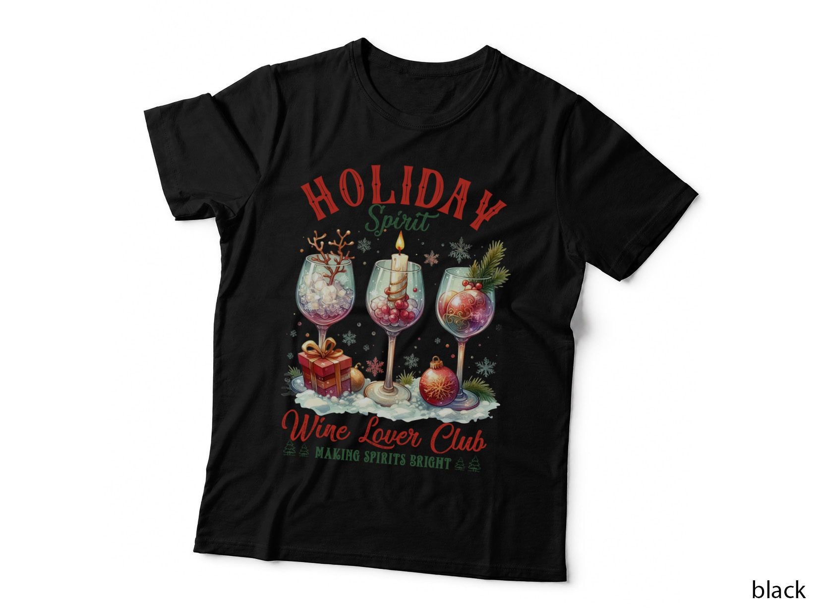 Wine Lovers Club Shirt, Christmas Wine Holiday Spirit T-Shirt