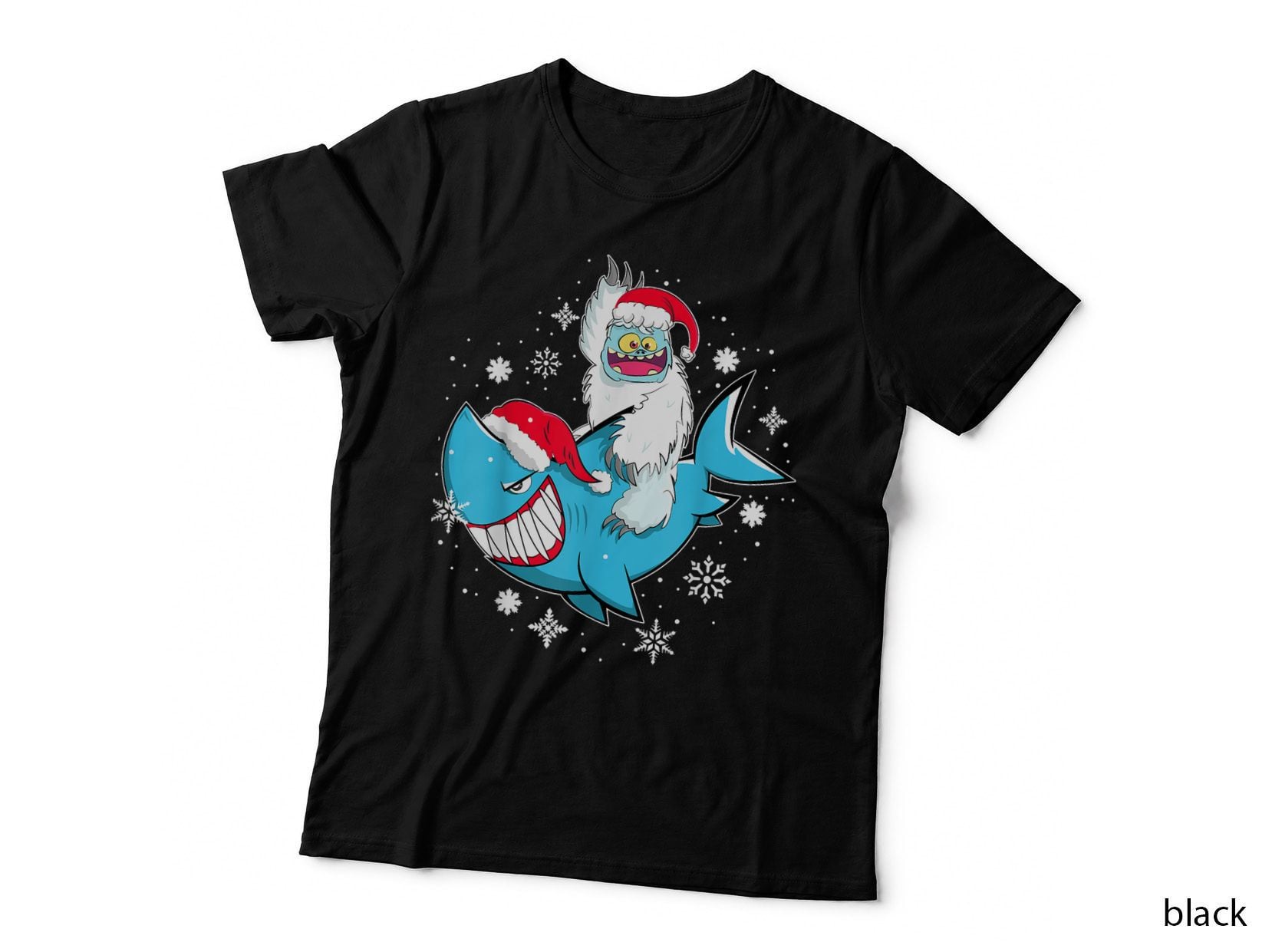 Yeti to Party Shark Christmas T-Shirt, Santa Snowmonster, Funny Pajama