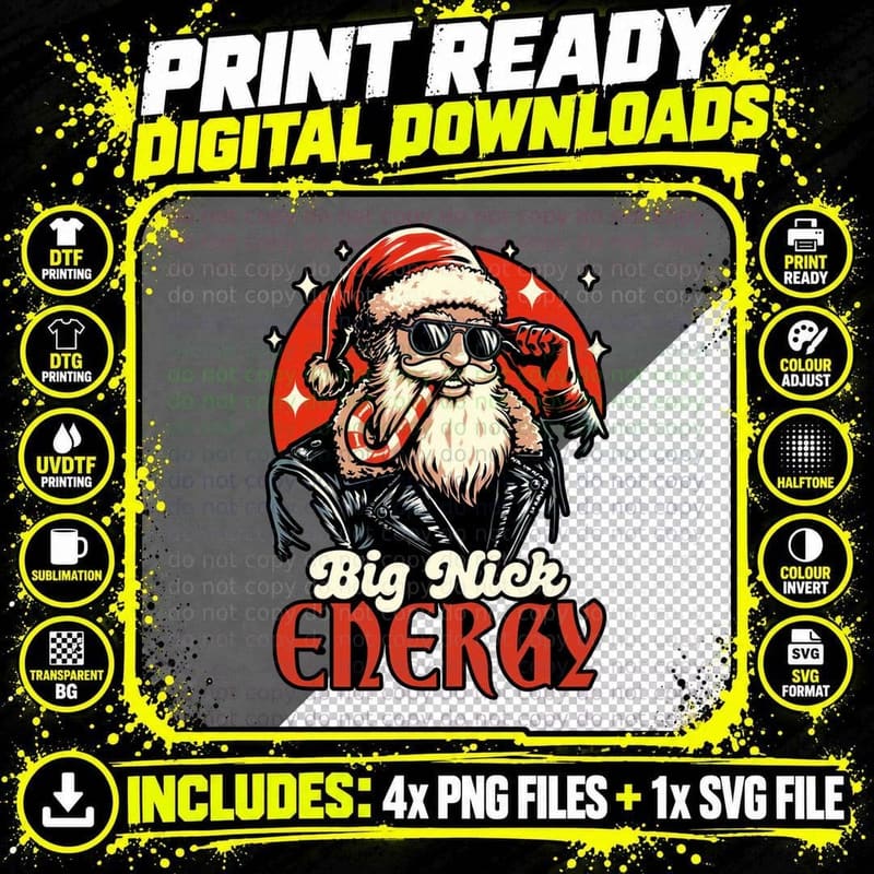 Big Santa Claus T-Shirt, Christmas Pun Joke Tee Png SVG Digital Bundle