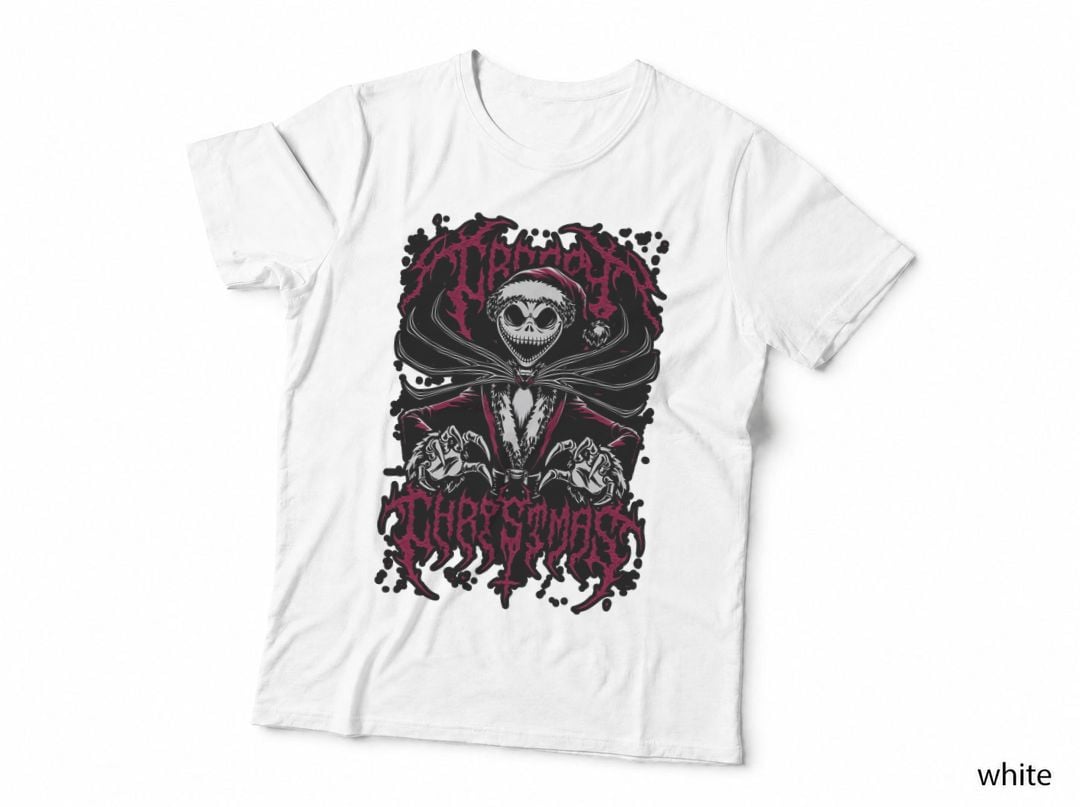 Creepy Christmas Skeleton T-Shirt, Gothic Holiday Tee, Gift for Horror Fans